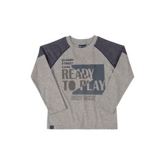 Quimby---Camiseta-Infantil-Ready-To-Play-Cinza