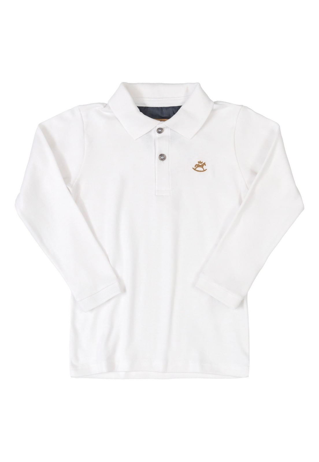 Camisa Polo em Suedine (Branco) Up Baby