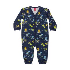 Bee-Loop---Macacao-Longo-para-Bebe-Menino-em-Moletom-Azul