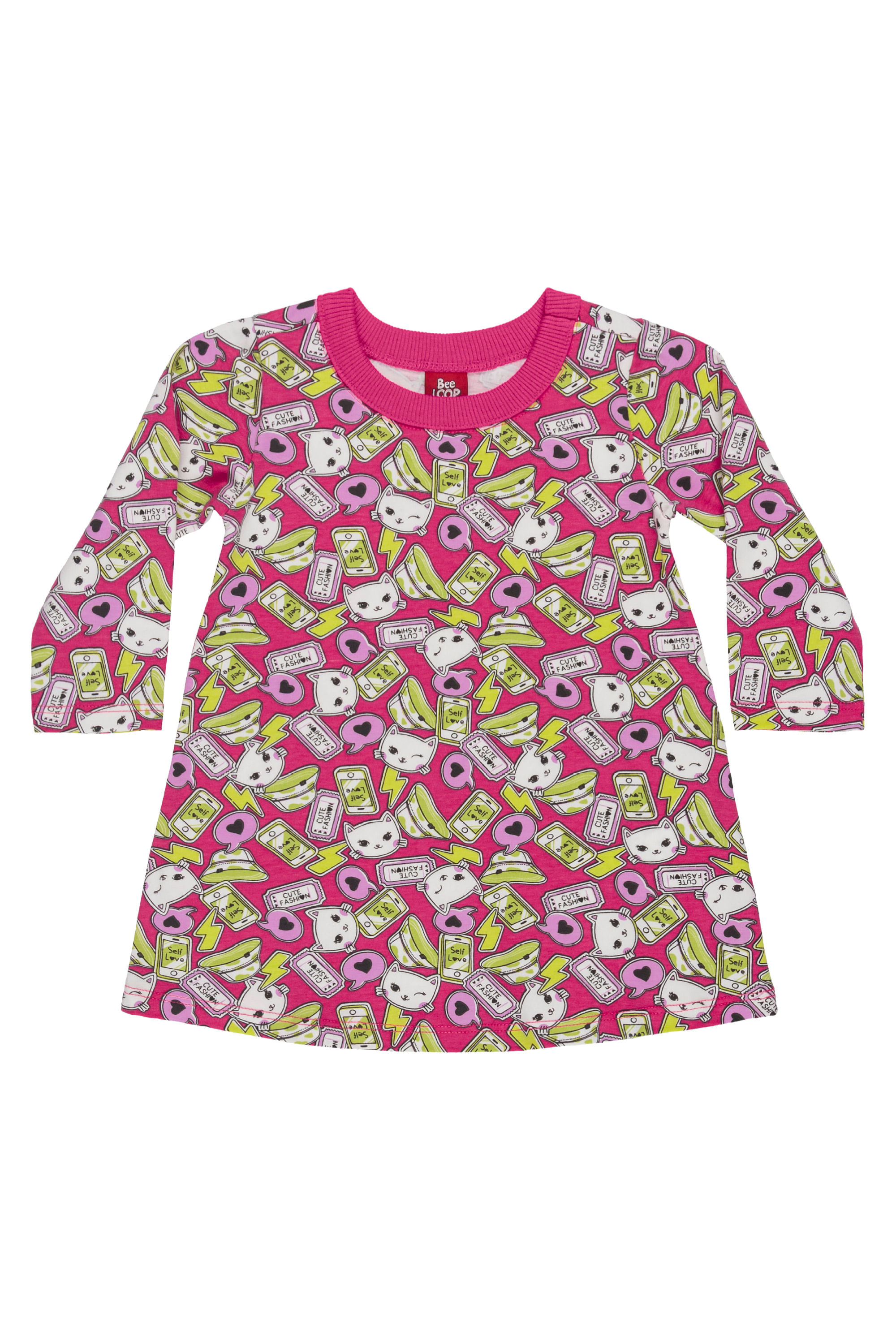 Vestido manga longa para Bebê (Rosa) Bee Loop
