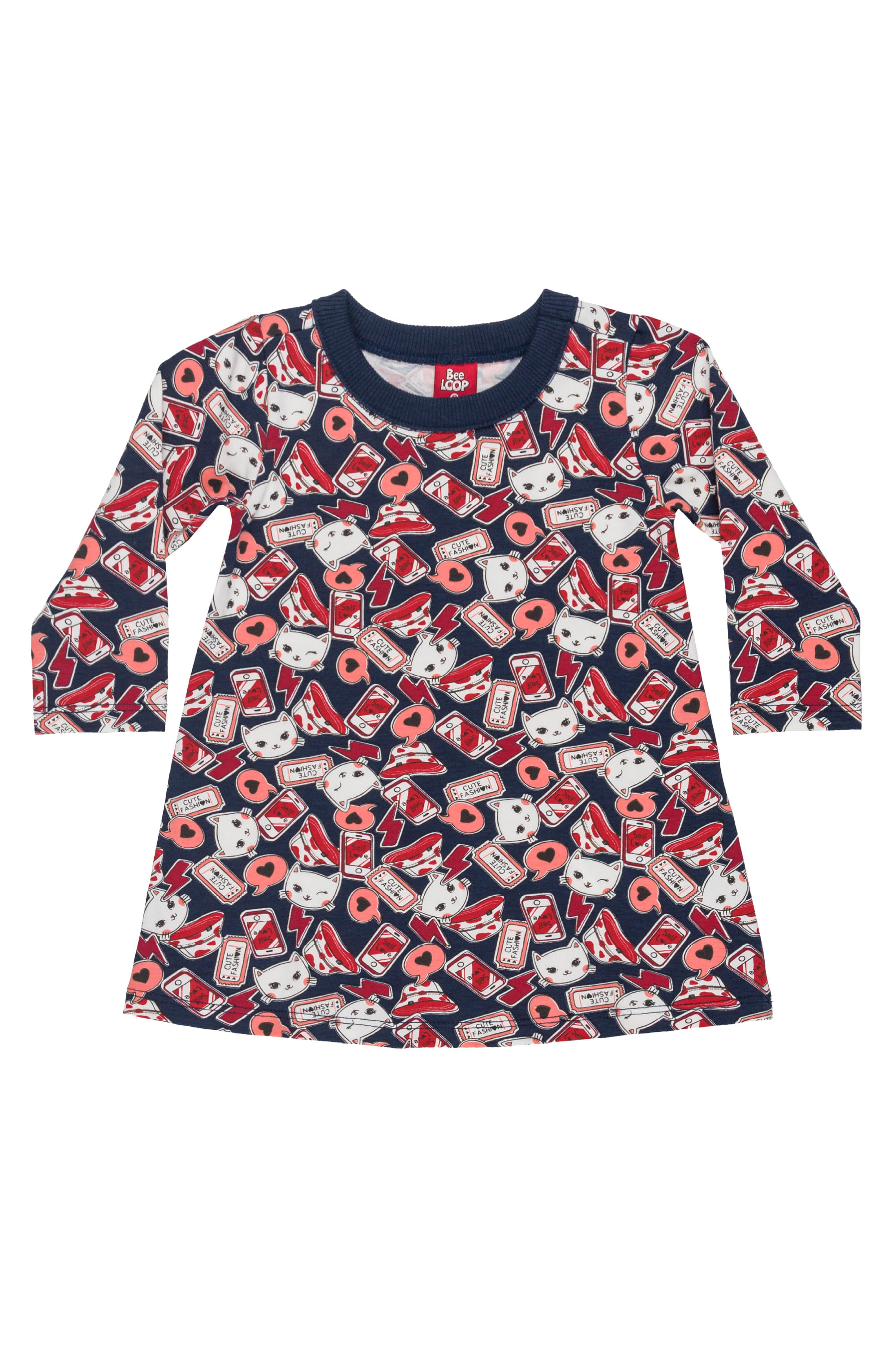 Vestido manga longa para Bebê (Azul) Bee Loop - Imagem 2