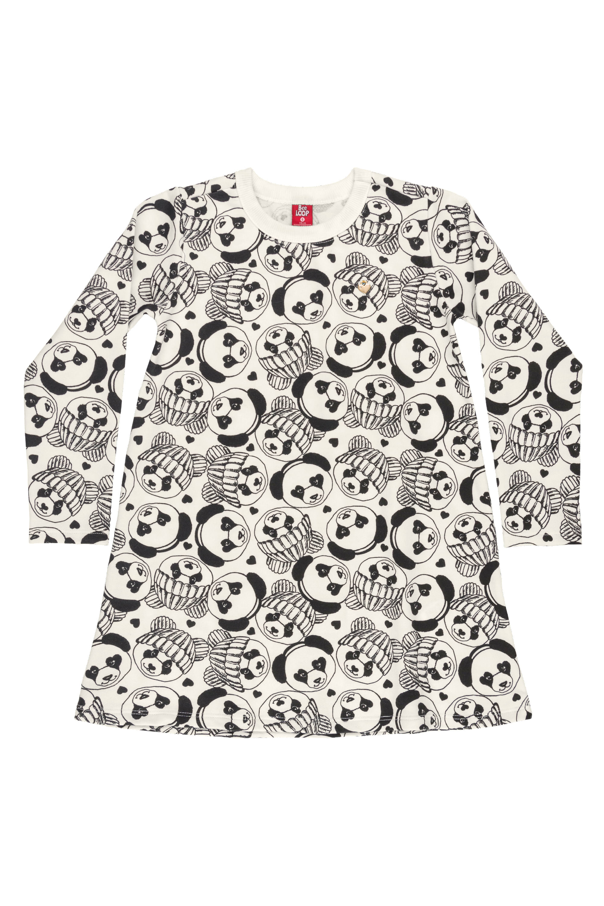 Vestido de Moletom com manga longa Infantil (Bege) Bee Loop - Imagem 2