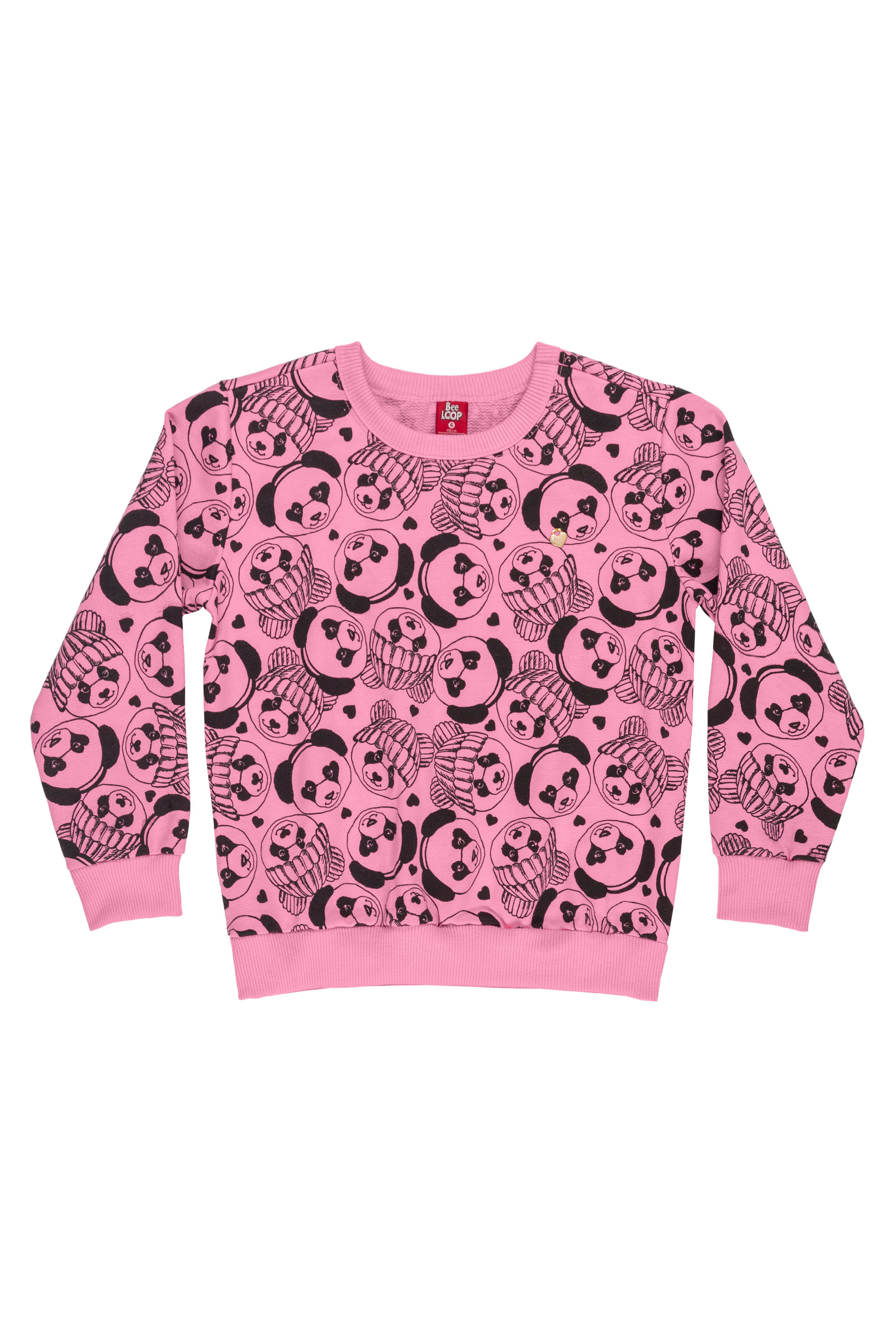 Conjunto Infantil para Meninas com Blusão e Calça de Moletom (Rosa) Bee Loop - Imagem 3
