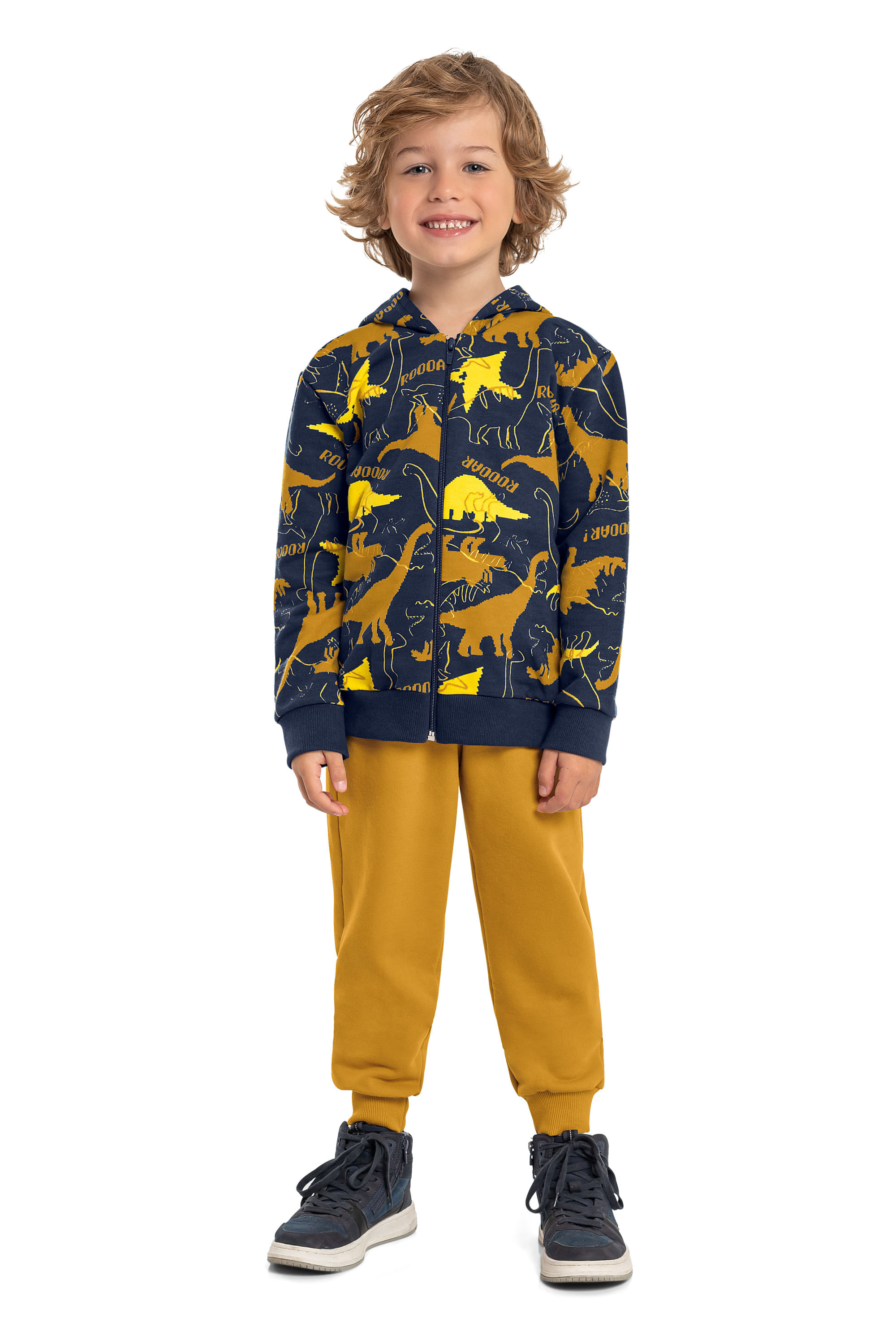 Conjunto Infantil Masculino com Jaqueta e Calça de Moletom (Azul) Bee Loop - Imagem 7