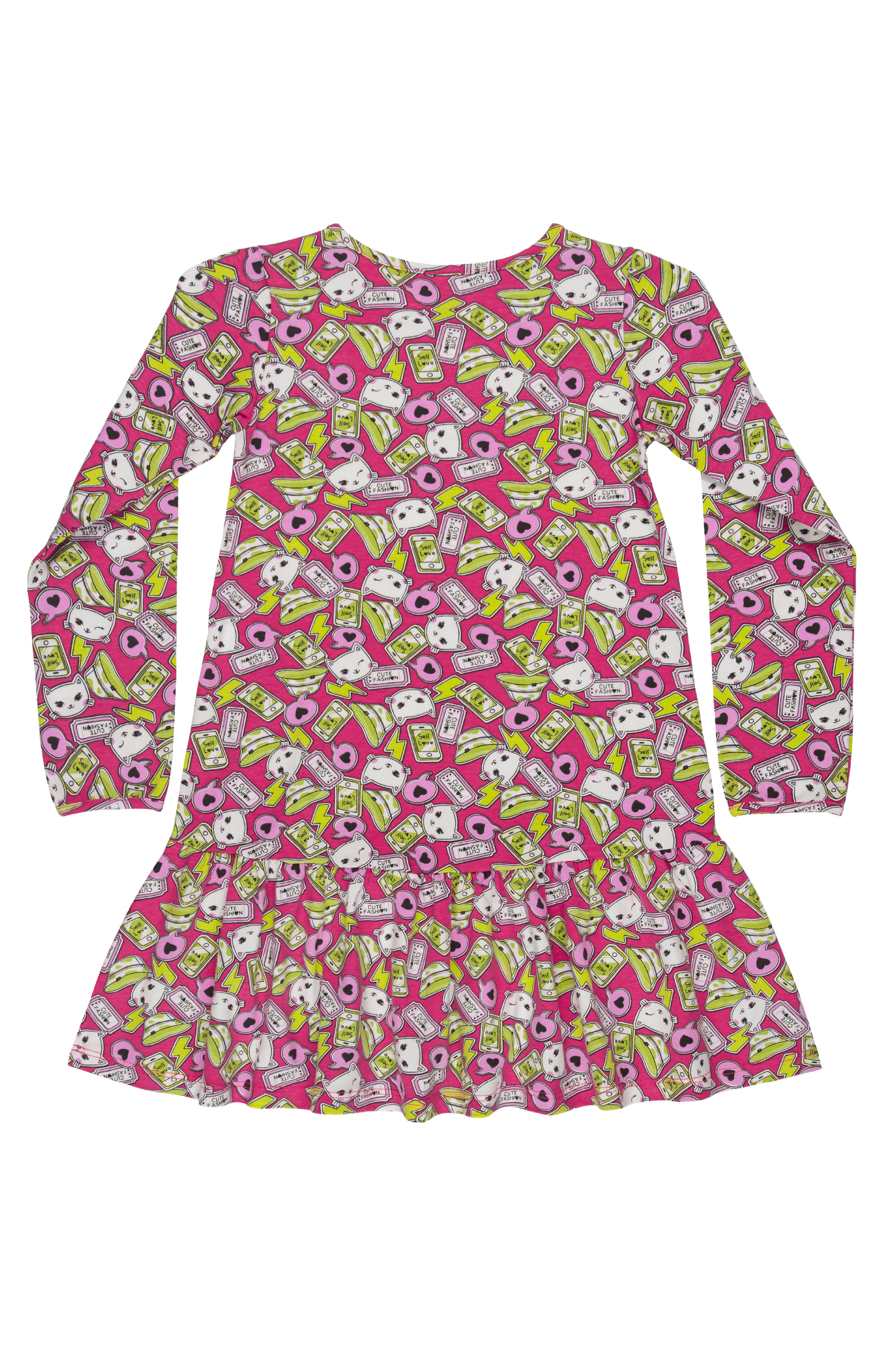 Vestido Manga Longa Infantil em Cotton (Rosa) Bee Loop - Imagem 2