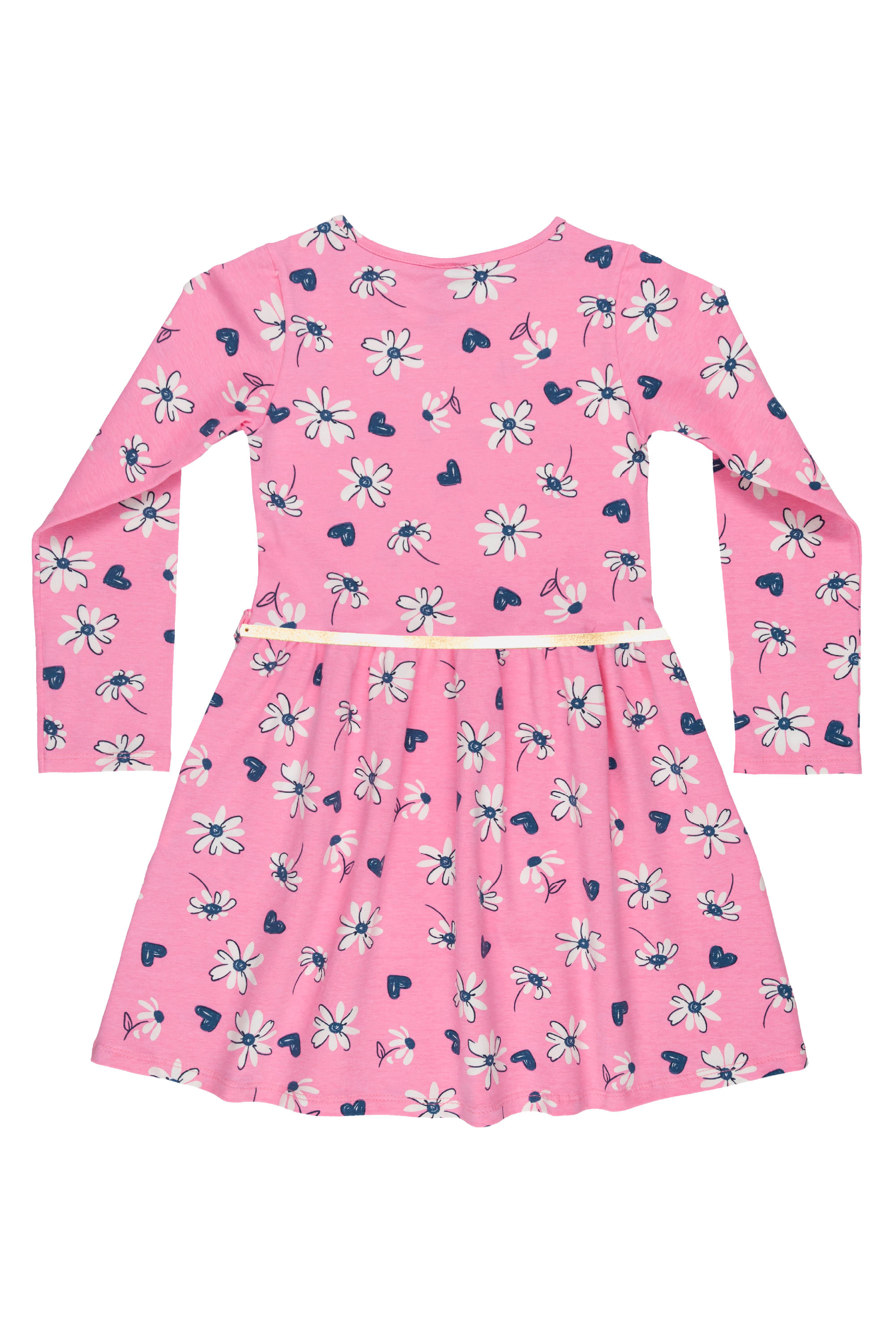 Vestido manga longa Infantil em Cotton (Rosa) Bee Loop - Imagem 2
