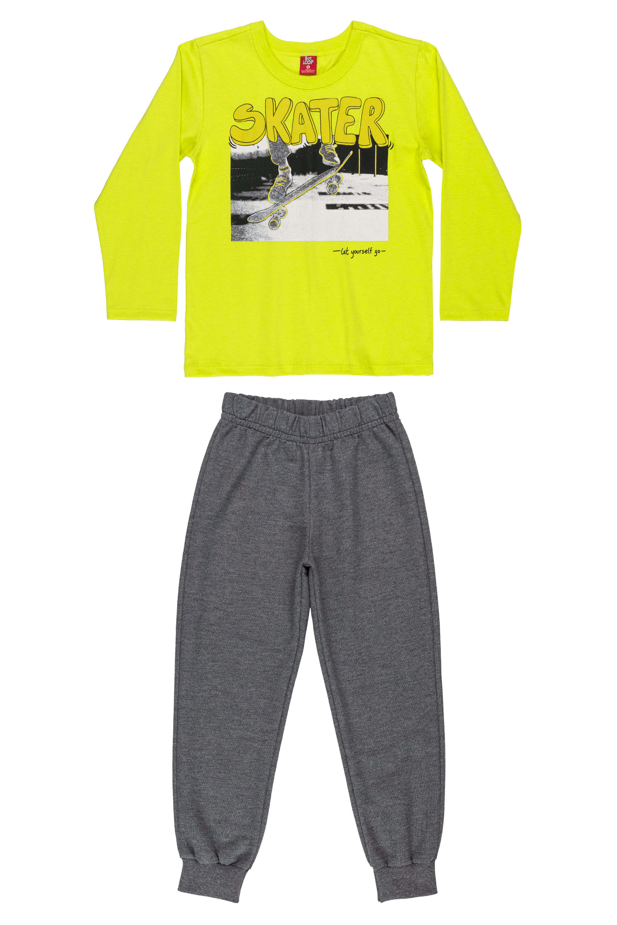 Conjunto Infantil com Camiseta Manga Longa e Calça de Moletom (Verde) Bee Loop - Imagem 6