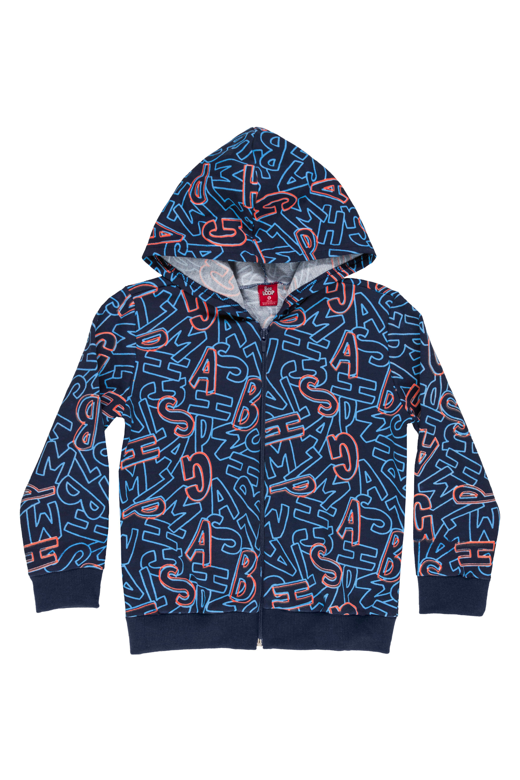 Jaqueta Infantil para Meninos em Moletom (Azul) Bee Loop