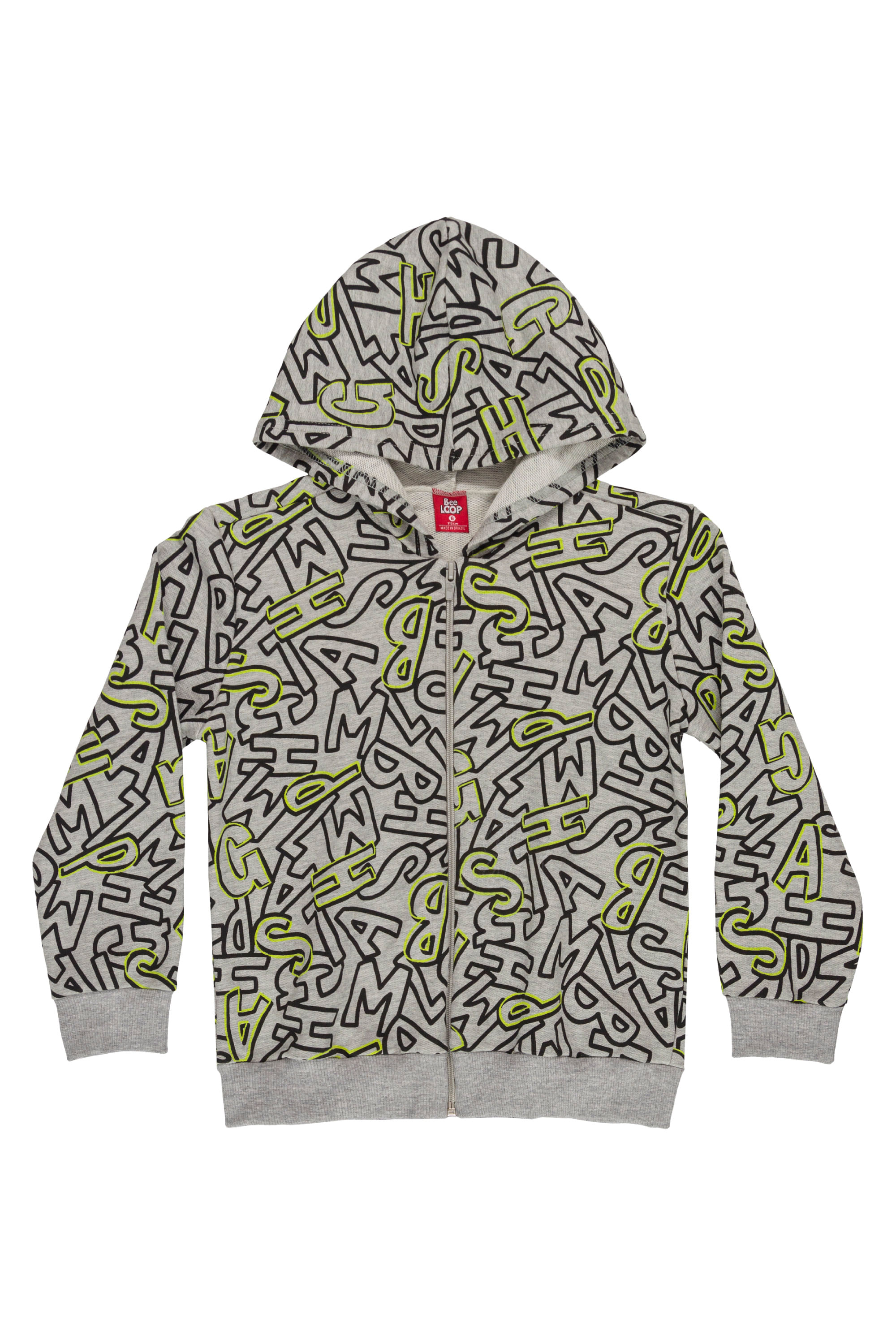 Jaqueta Infantil para Meninos em Moletom (Cinza) Bee Loop