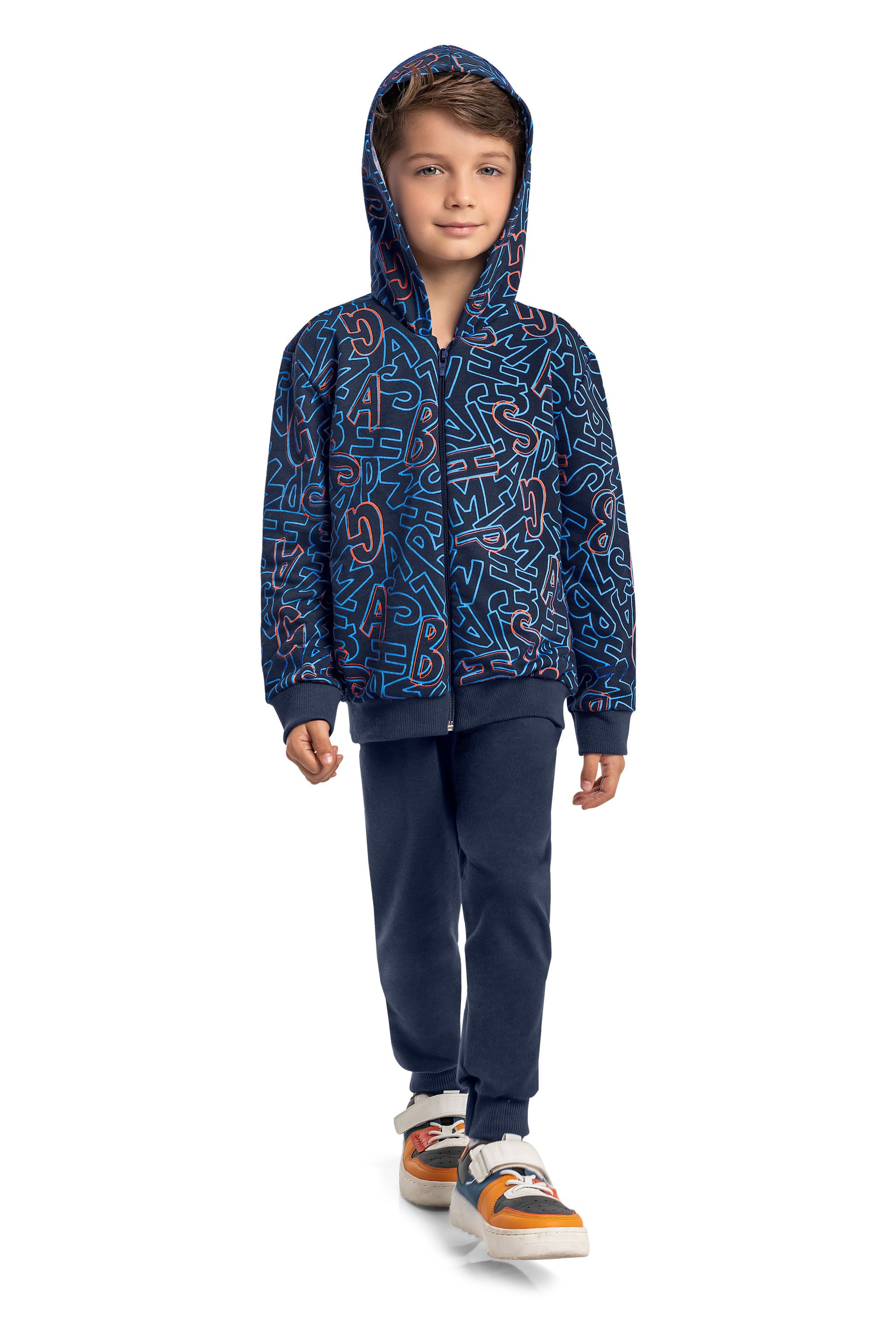 Calça para Menino Básica de Moletom (Azul) Bee Loop