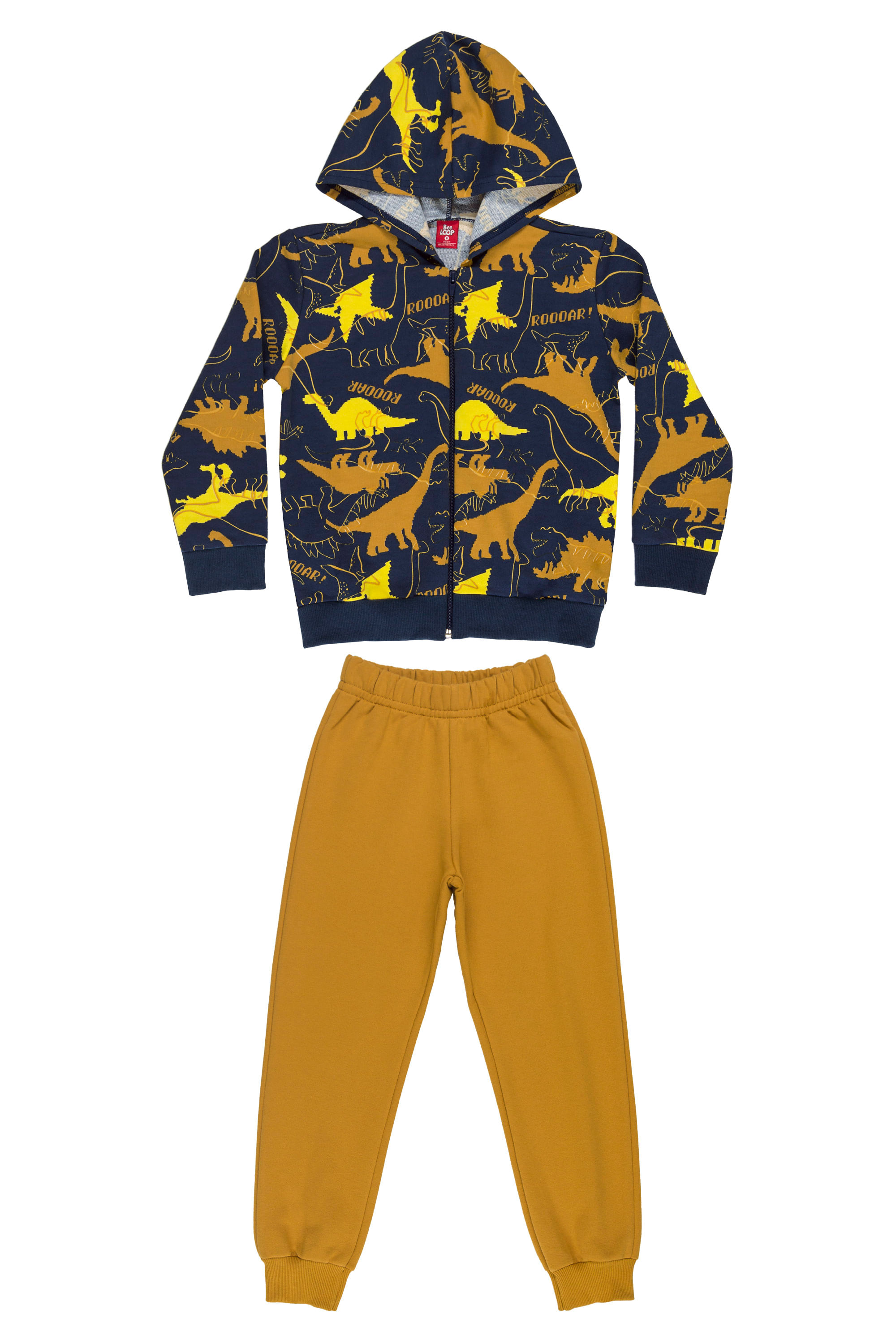 Conjunto Infantil Masculino com Jaqueta e Calça de Moletom (Azul) Bee Loop - Imagem 2