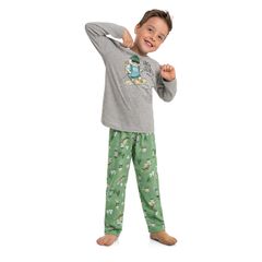 Quimby---Pijama-Longo-com-Camiseta-e-Calca-Cinza