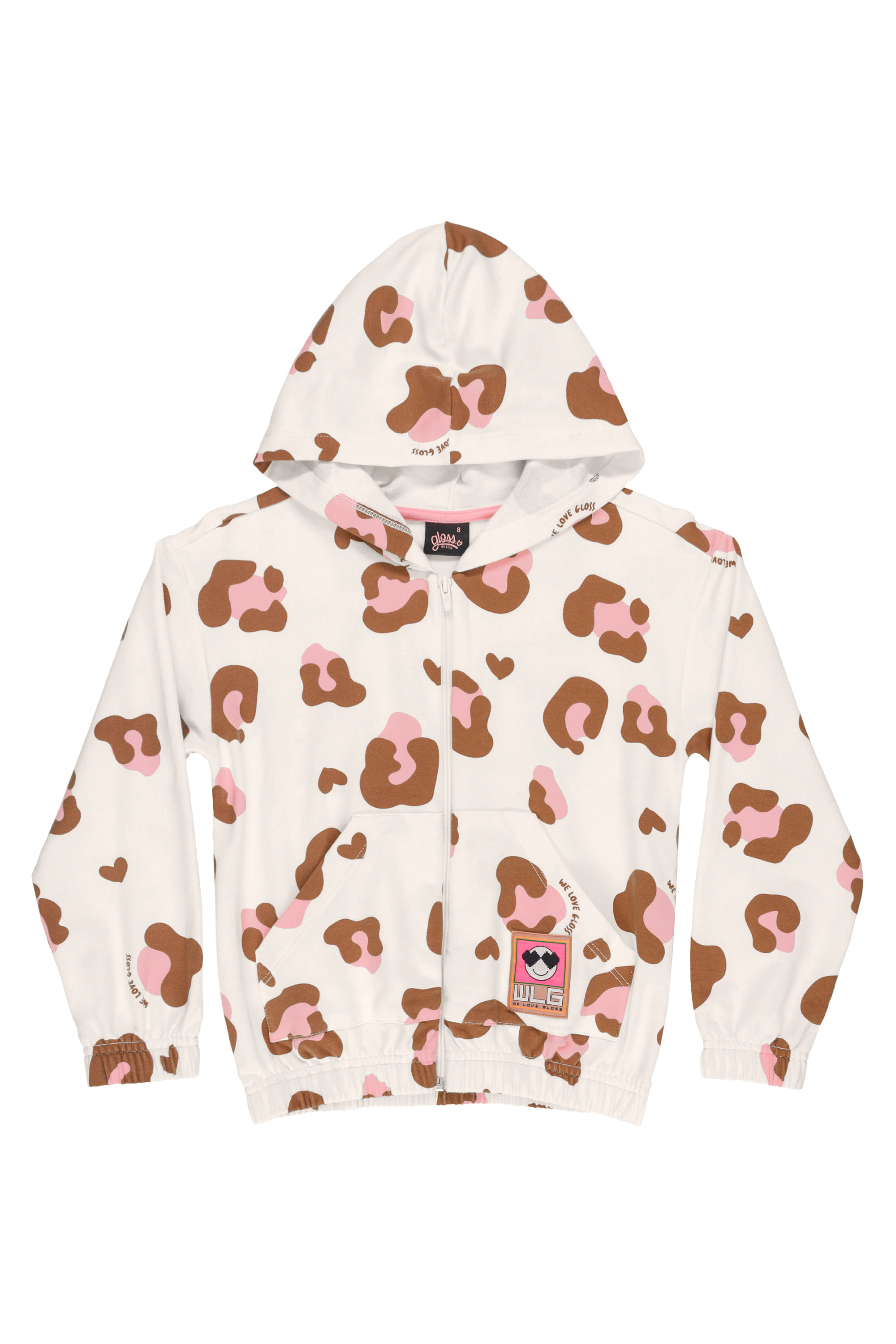 Jaqueta Feminina Infantil com Capuz em Molecotton (Bege) Gloss - Imagem 2