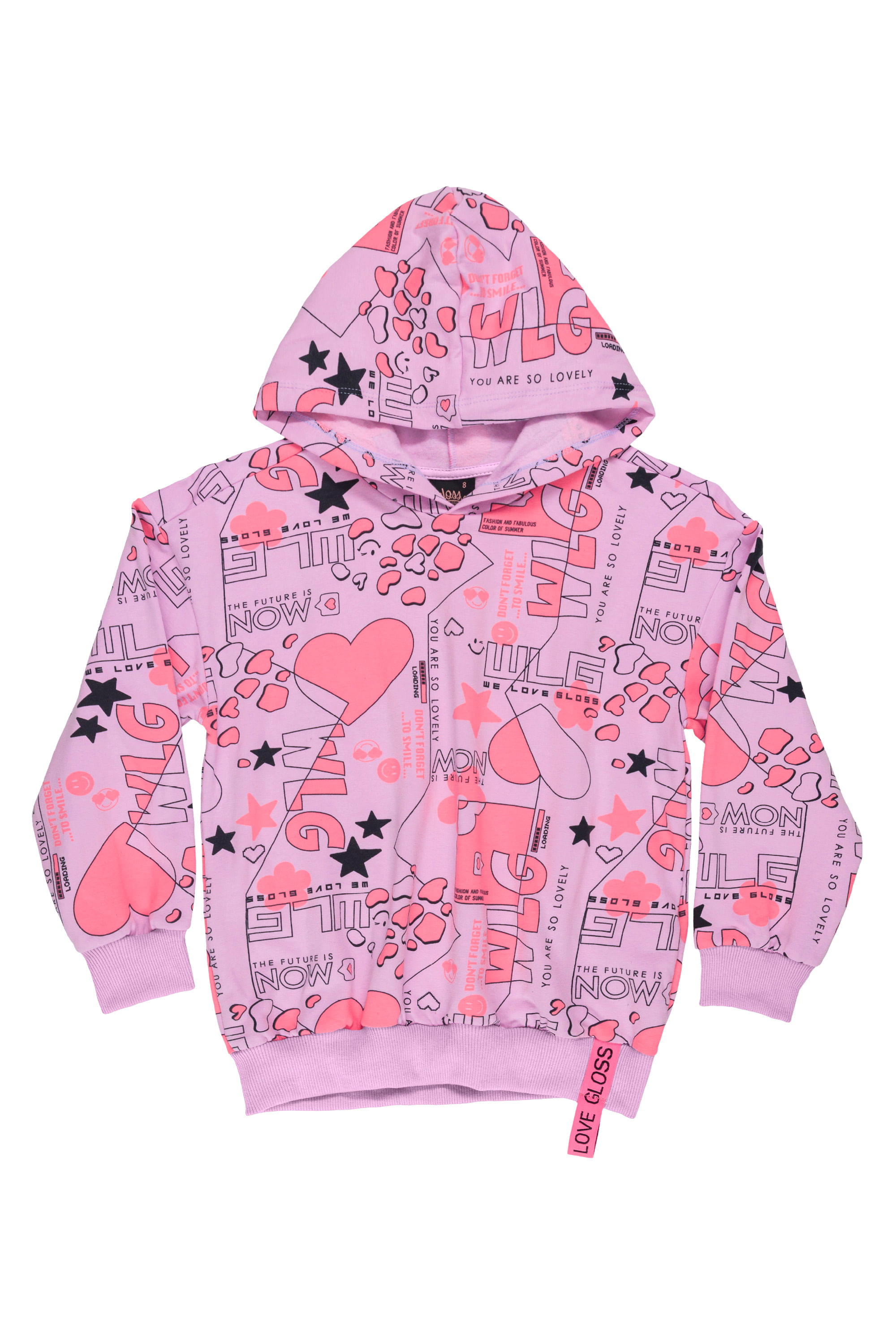 Blusão Infantil Feminino Oversize em Molecotton (Rosa) Gloss - Imagem 2