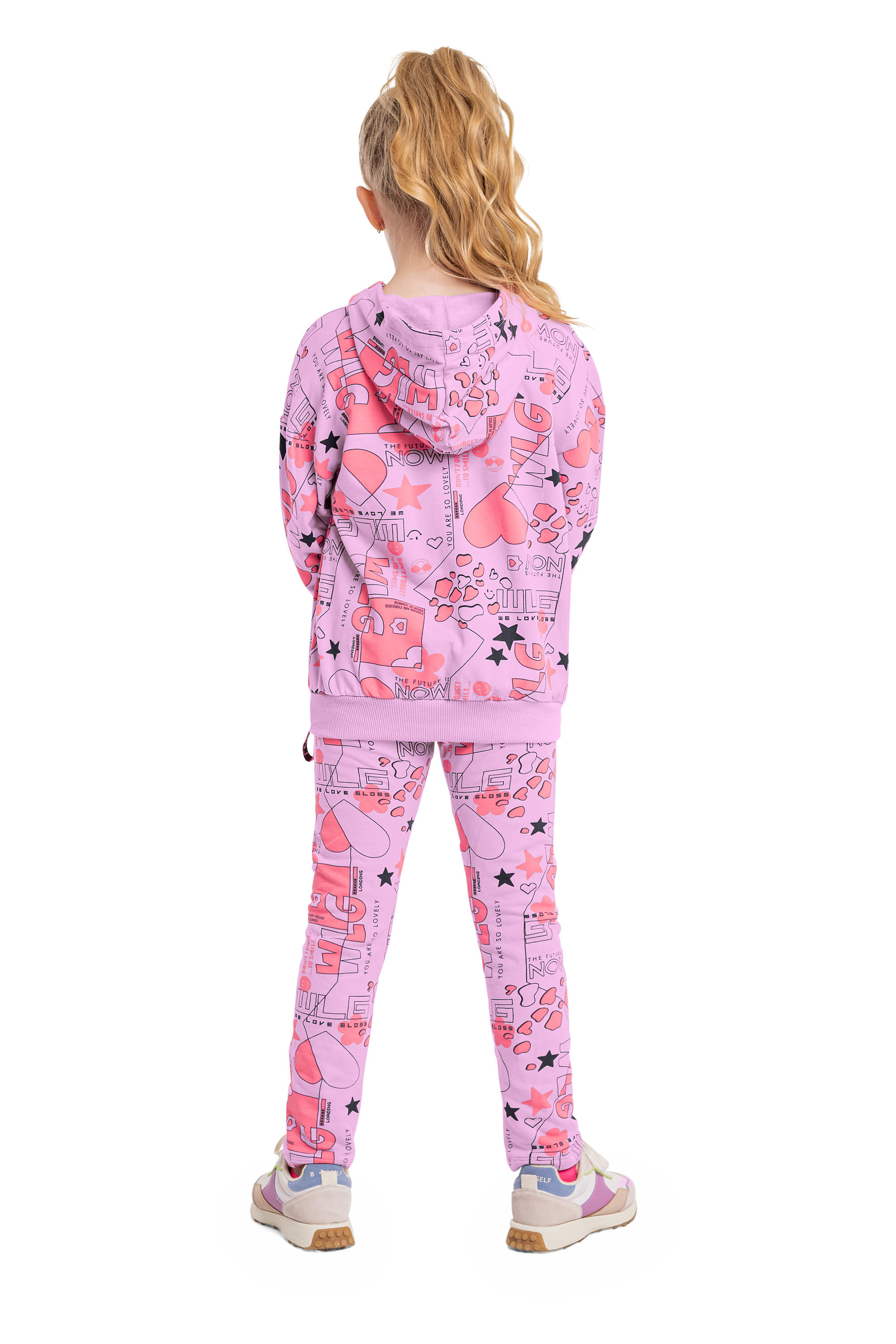 Blusão Infantil Feminino Oversize em Molecotton (Rosa) Gloss - Imagem 3