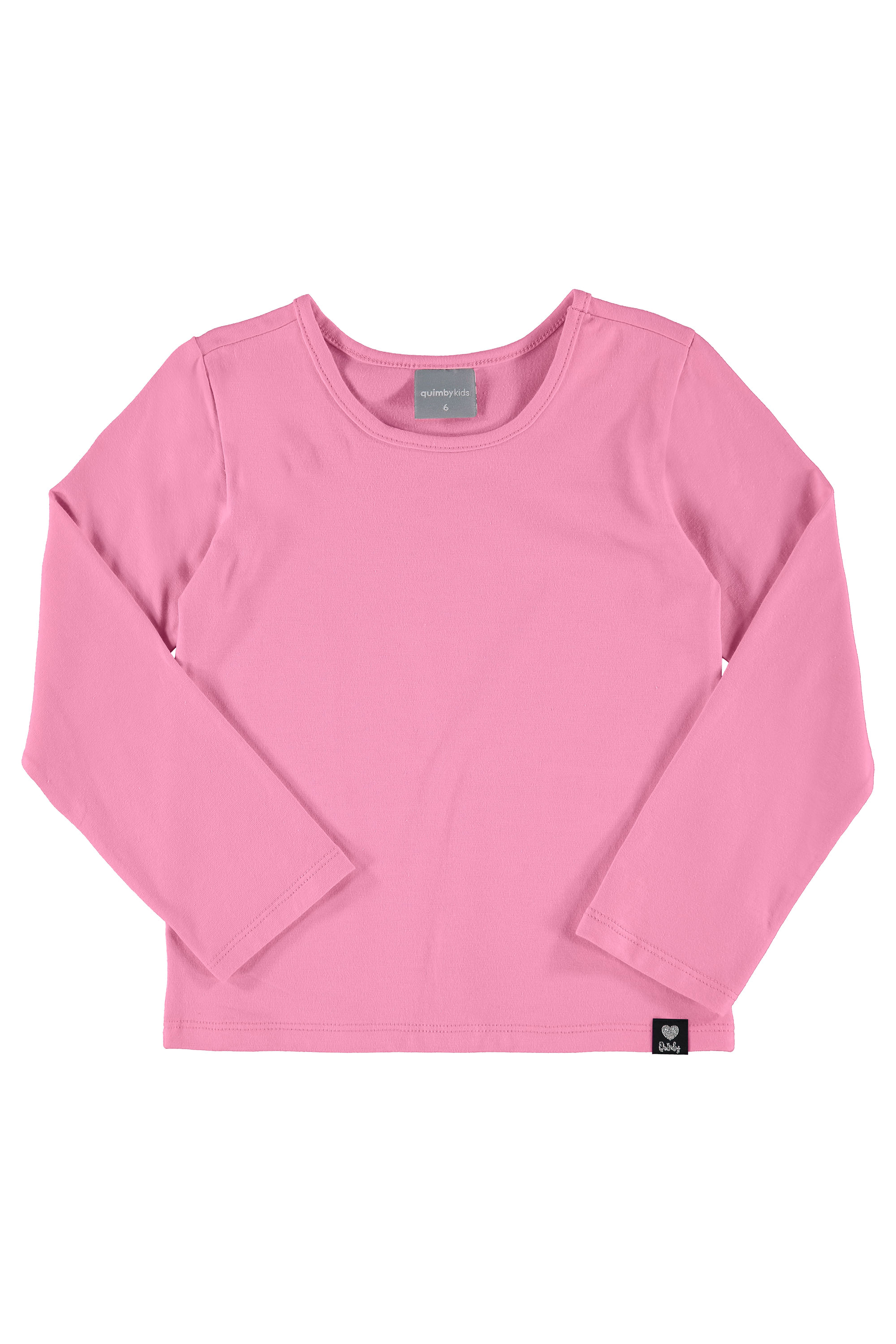 Blusa Básica Manga Longa Infantil (Rosa) Quimby