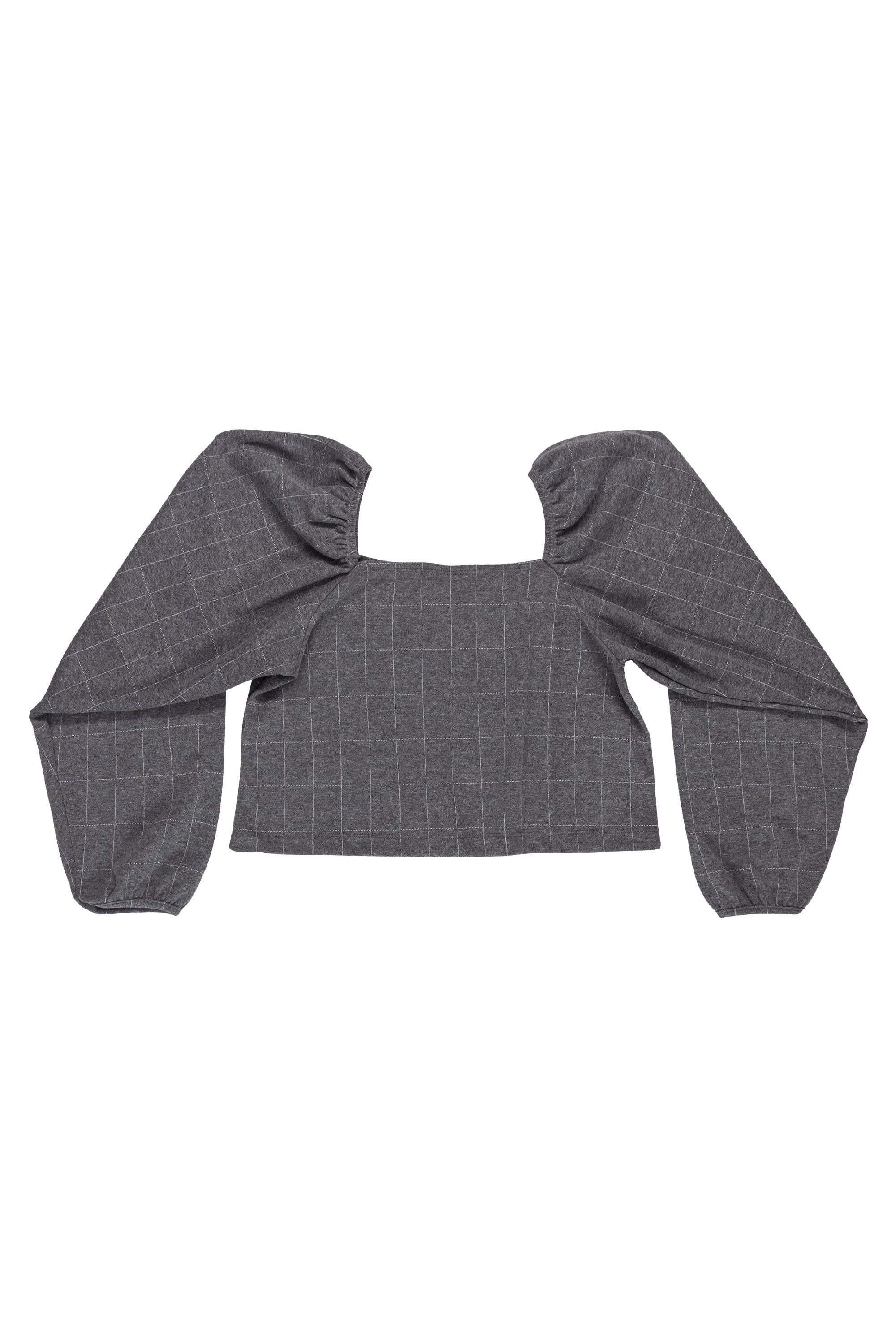 Blusa Cropped em Jacquard Infantil (Cinza Escuro) Gloss - Imagem 3