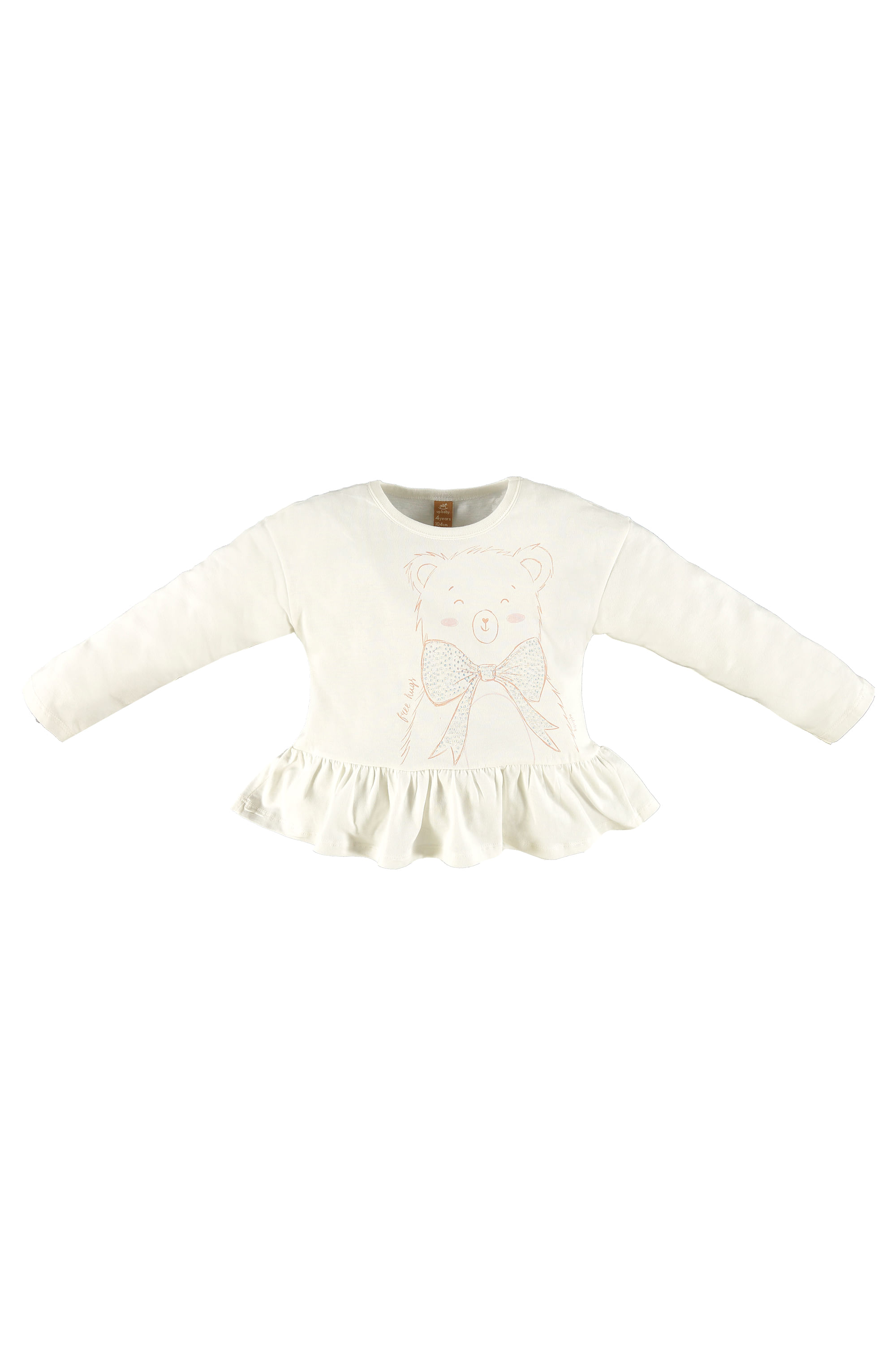 Bata Manga Longa Infantil Feminina em Meia Malha (Off White) Up Baby - Imagem 6