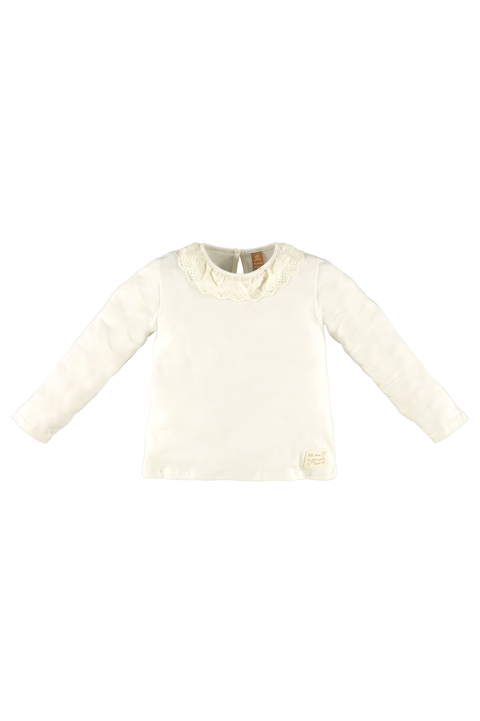 Blusa Manga Longa Infantil Feminina em Meia Malha (Bege) Up Baby - Imagem 2