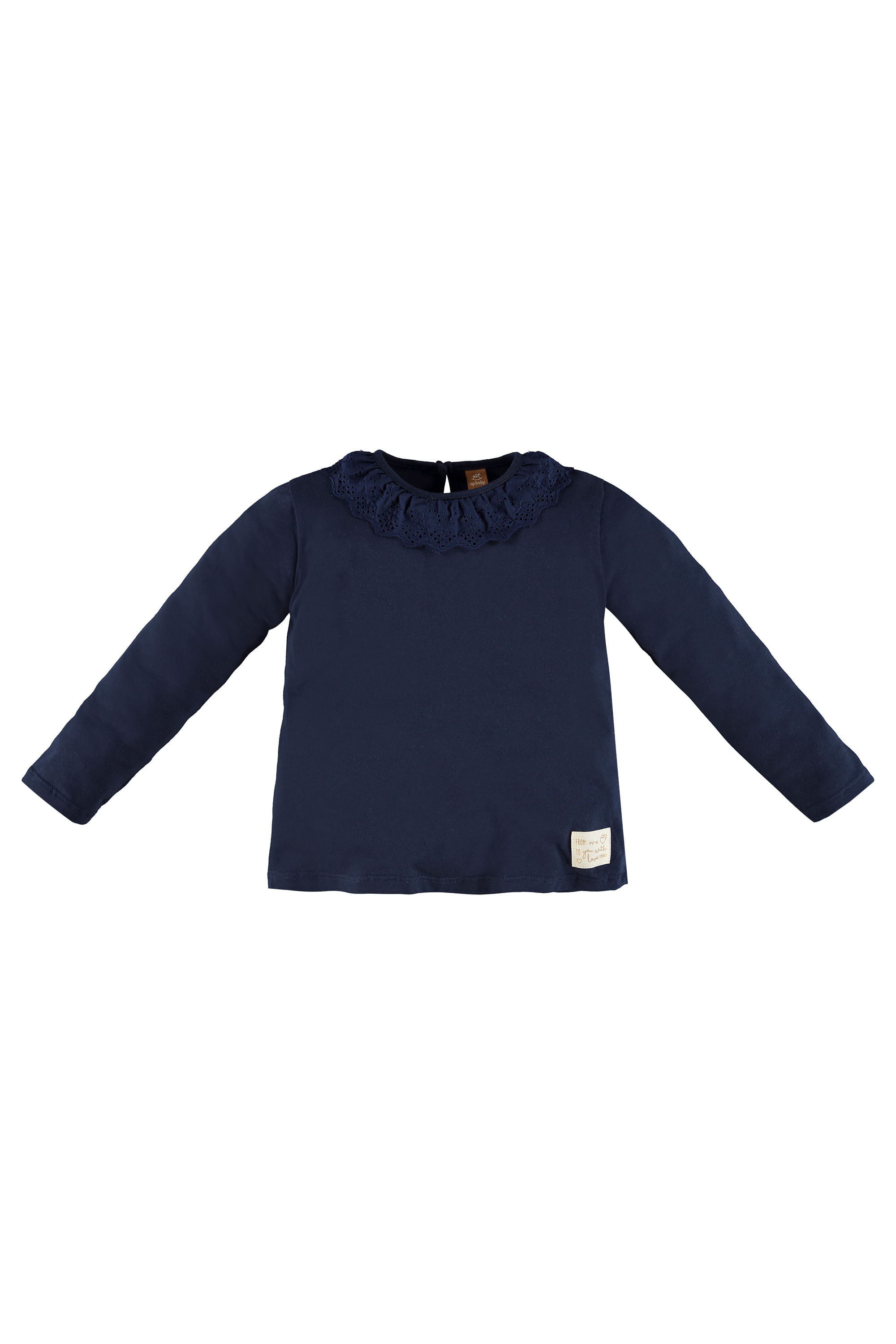 Blusa Manga Longa Infantil Feminina em Meia Malha (Azul escuro) Up Baby - Imagem 2