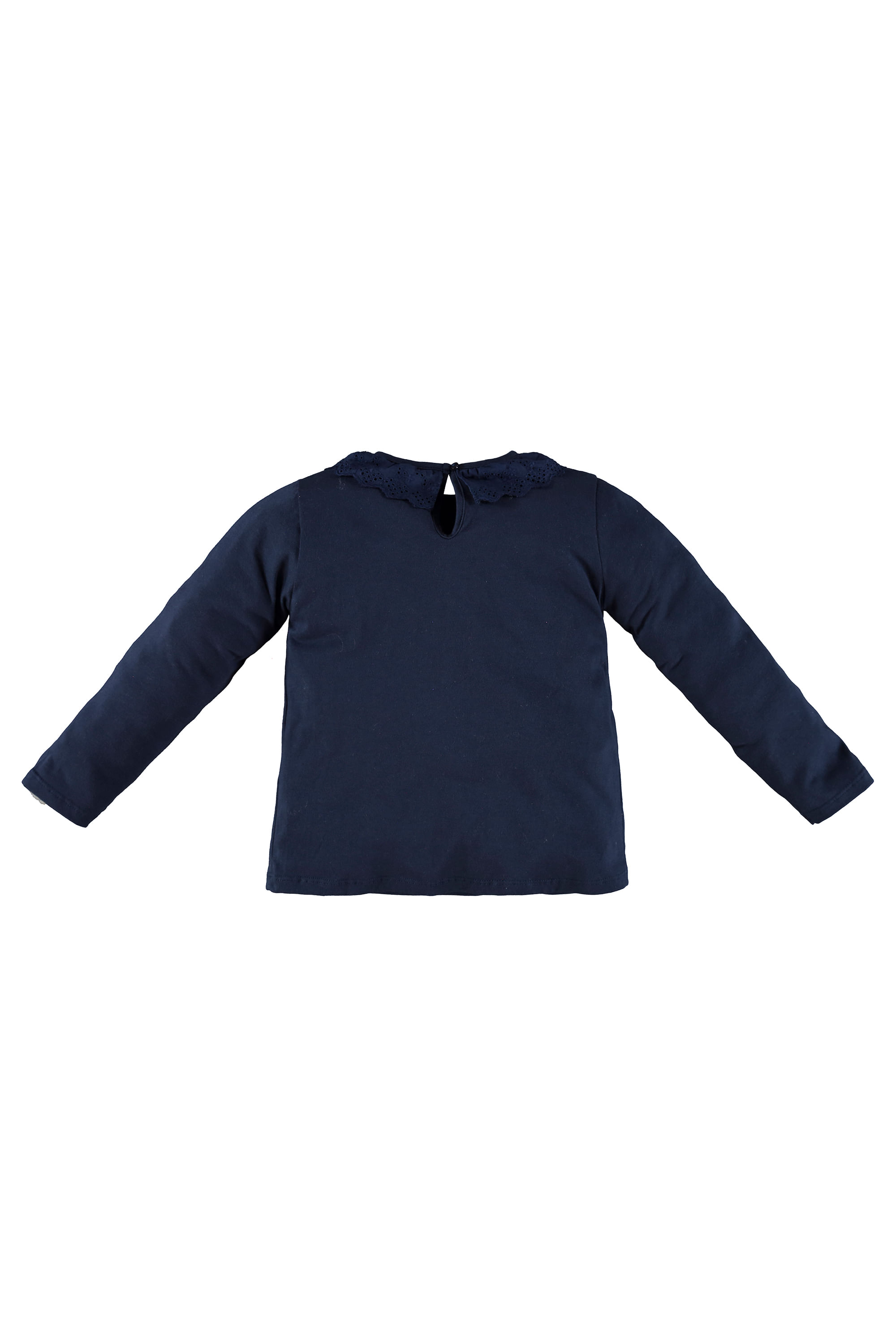 Blusa Manga Longa Infantil Feminina em Meia Malha (Azul escuro) Up Baby - Imagem 3