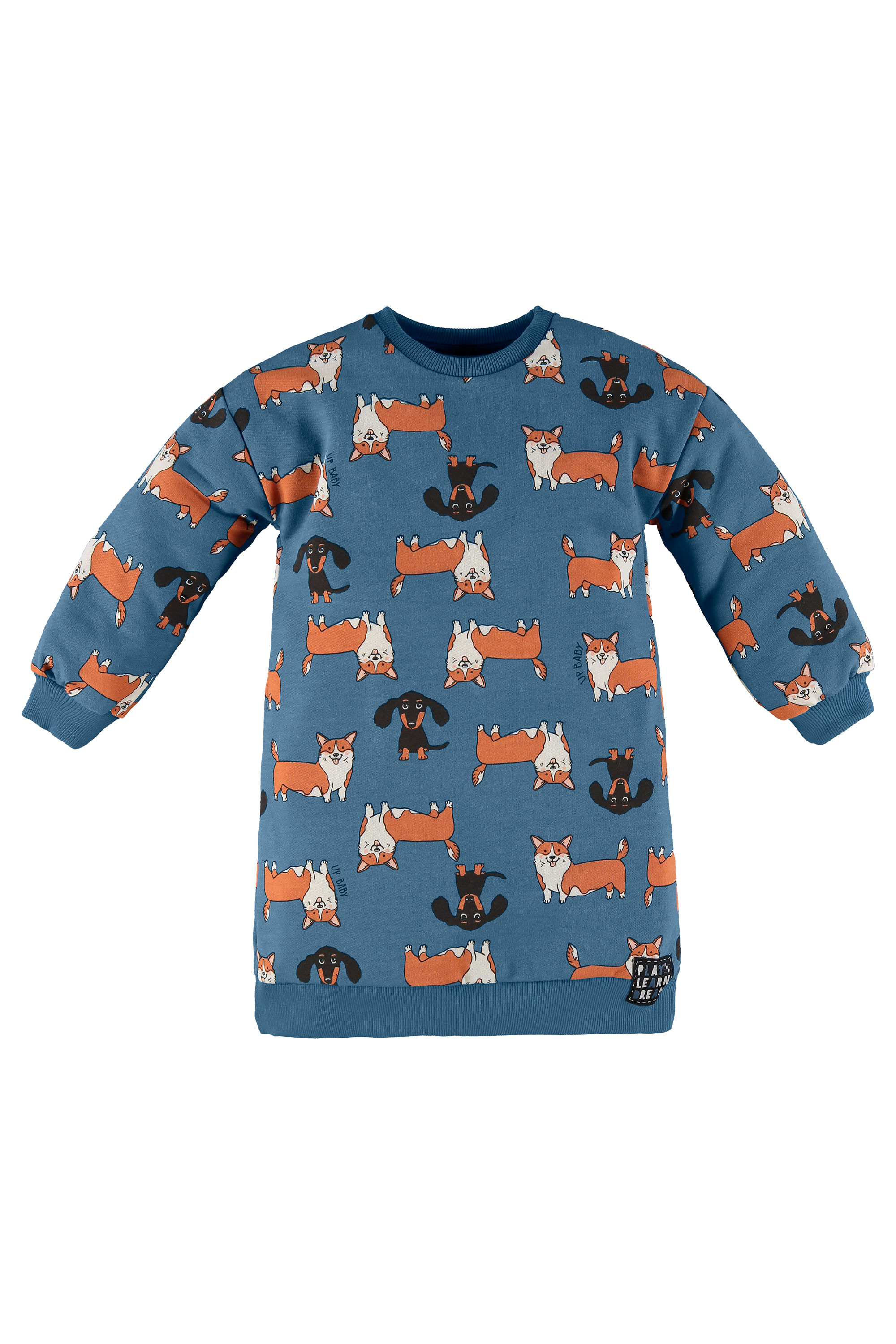 Vestido Manga Longa Infantil em Moletom (Azul) Up Baby - Imagem 2