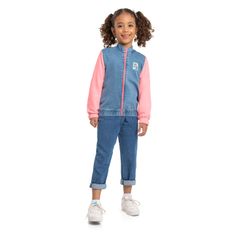 Quimby---Jaqueta-Jeans-com-Mangas-em-Moletom-Infantil-Azul