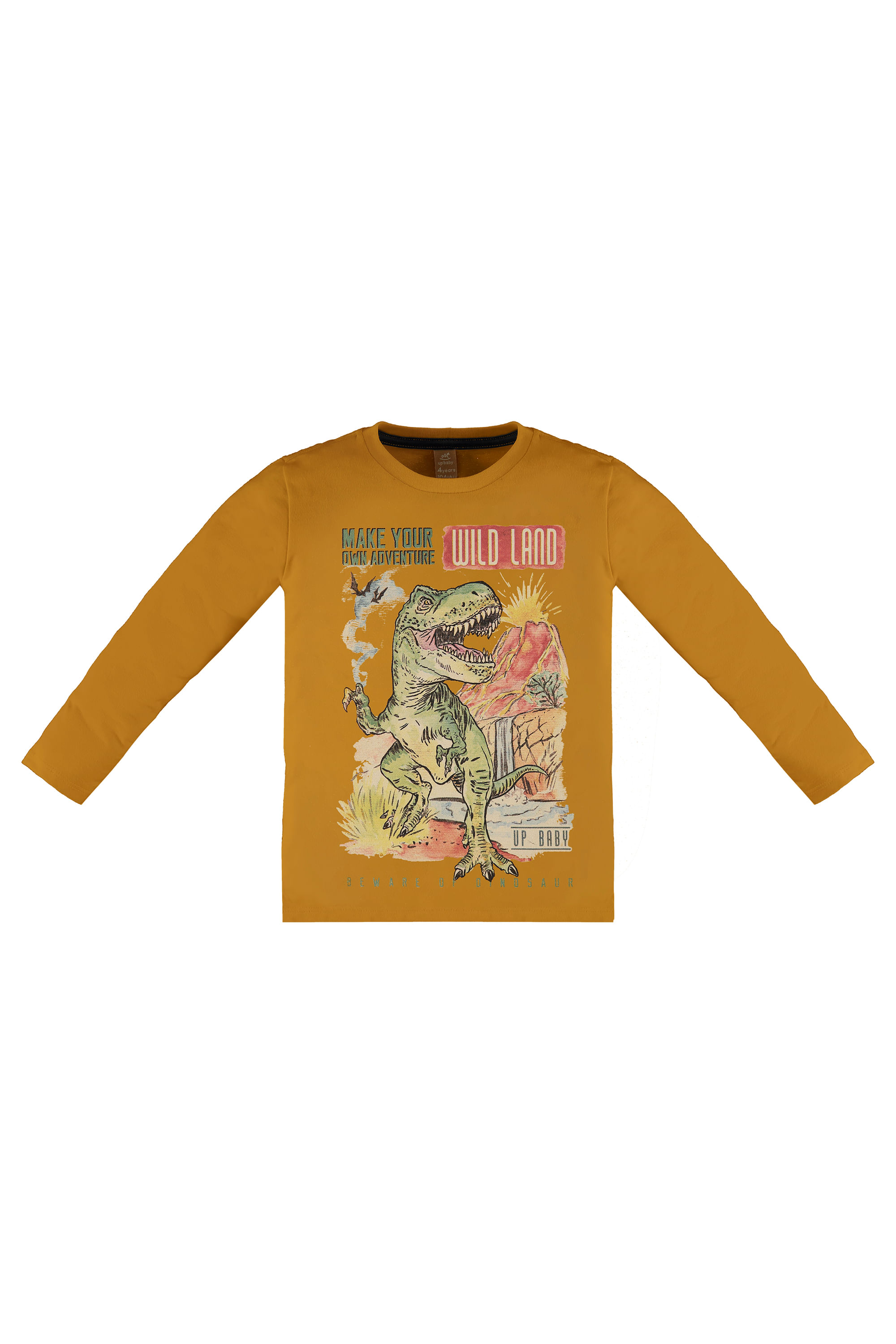 Camiseta Manga Longa em Meia Malha Infantil para Menino (Amarelo escuro) Up Baby - Imagem 5