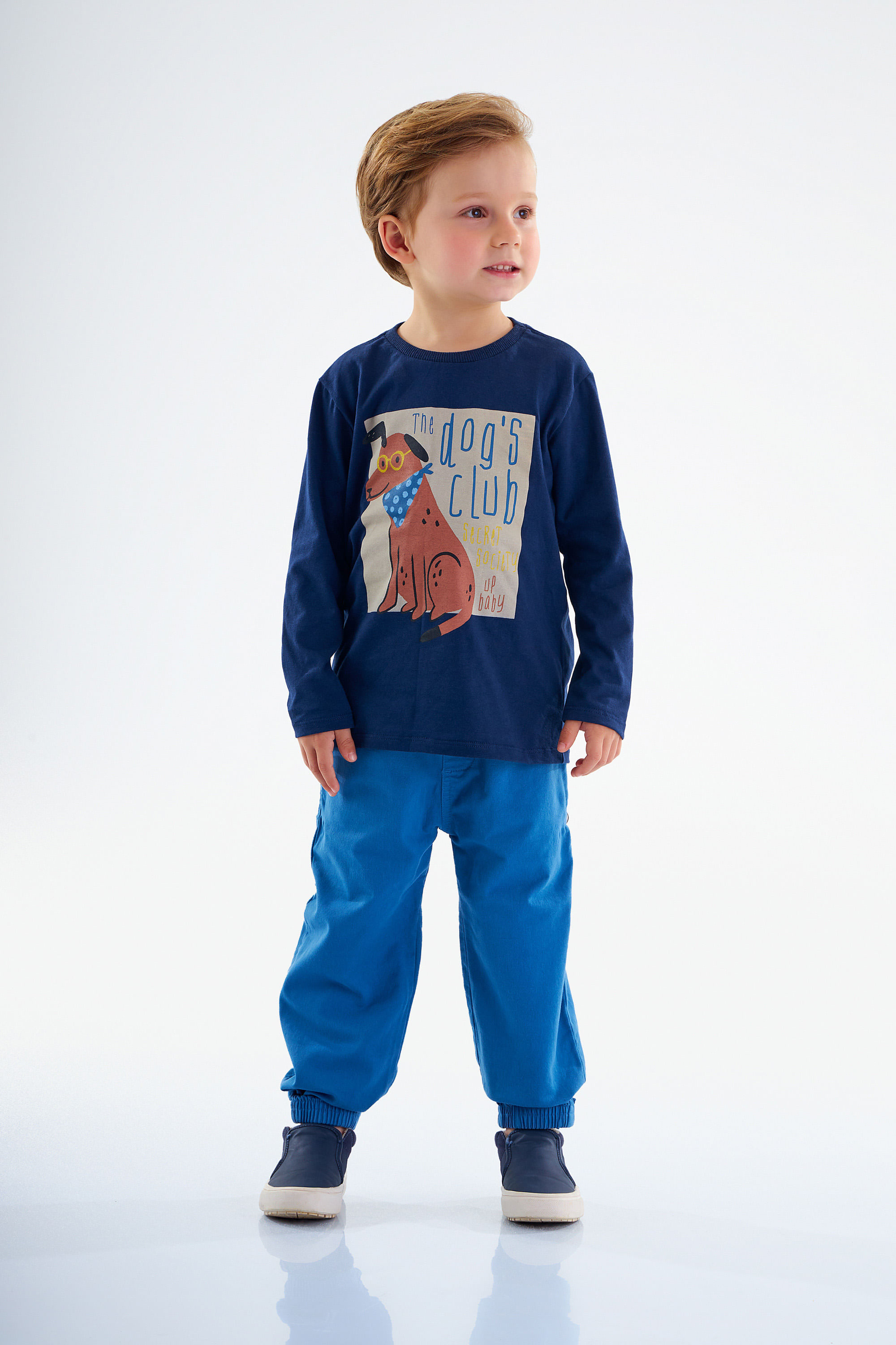 Camiseta Manga Longa Infantil para Menino (Azul escuro) Up Baby - Imagem 13