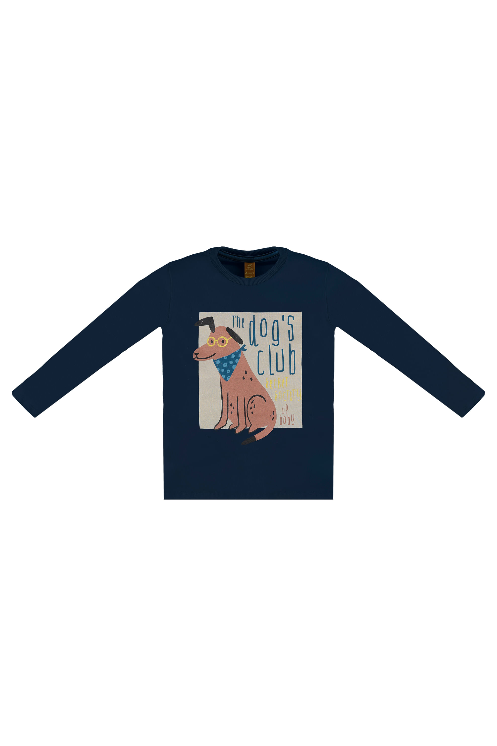 Camiseta Manga Longa Infantil para Menino (Azul escuro) Up Baby - Imagem 8