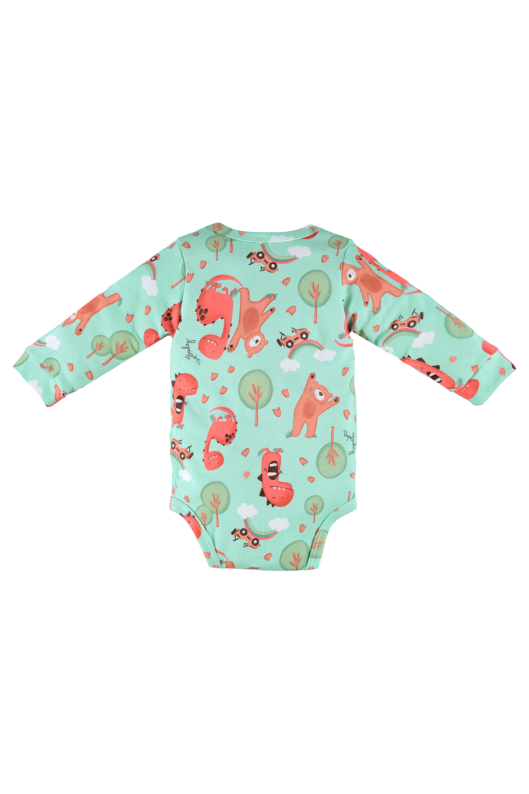 Body Manga Longa em Suedine para Bebês (Verde) Up Baby - Imagem 2