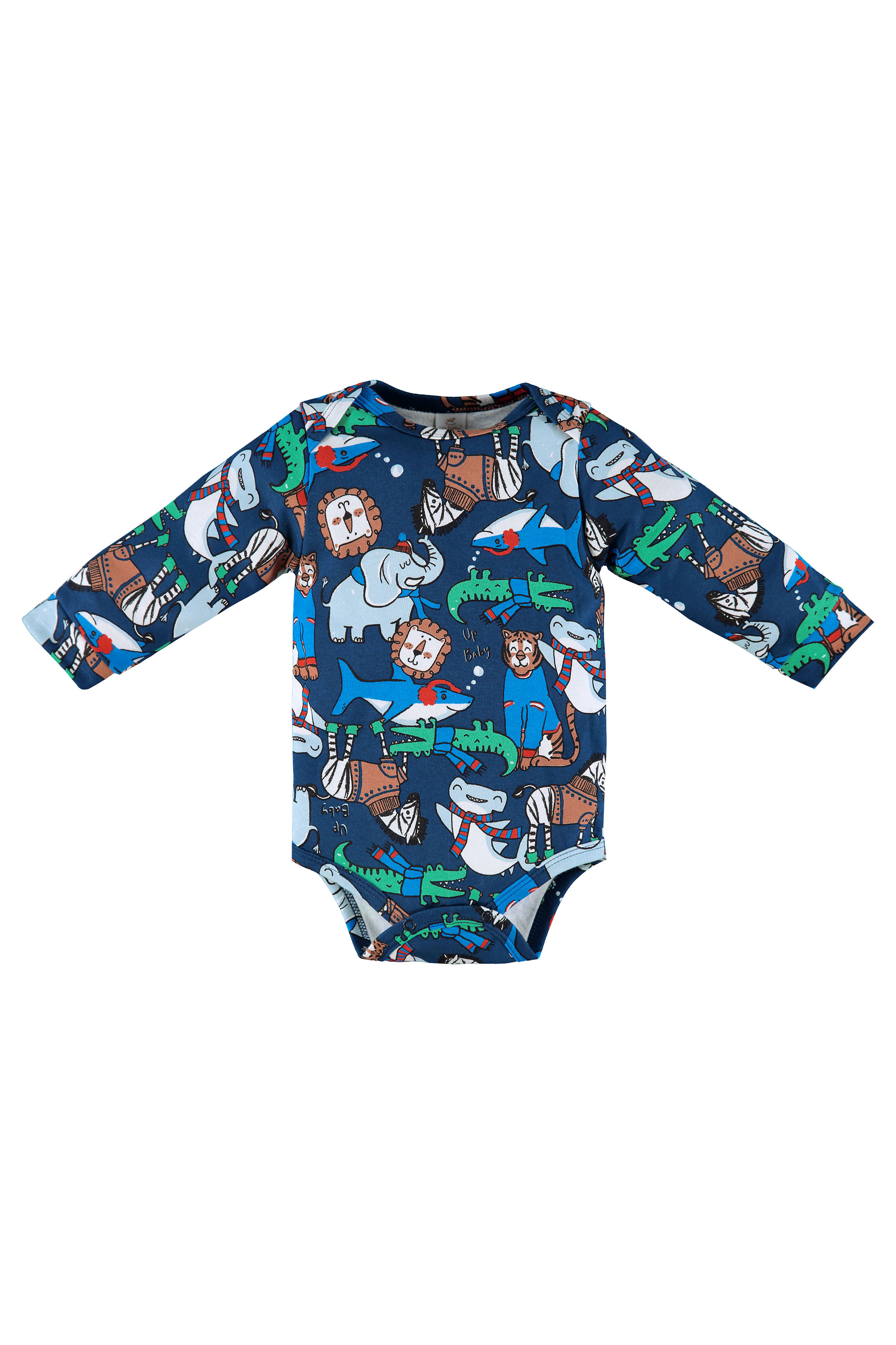 Body Manga Longa em Suedine para Bebês (Azul) Up Baby - Imagem 2