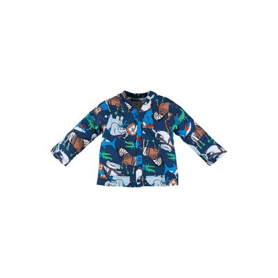 Cardigan para Bebês em Suedine (Azul Escuro) Up Baby