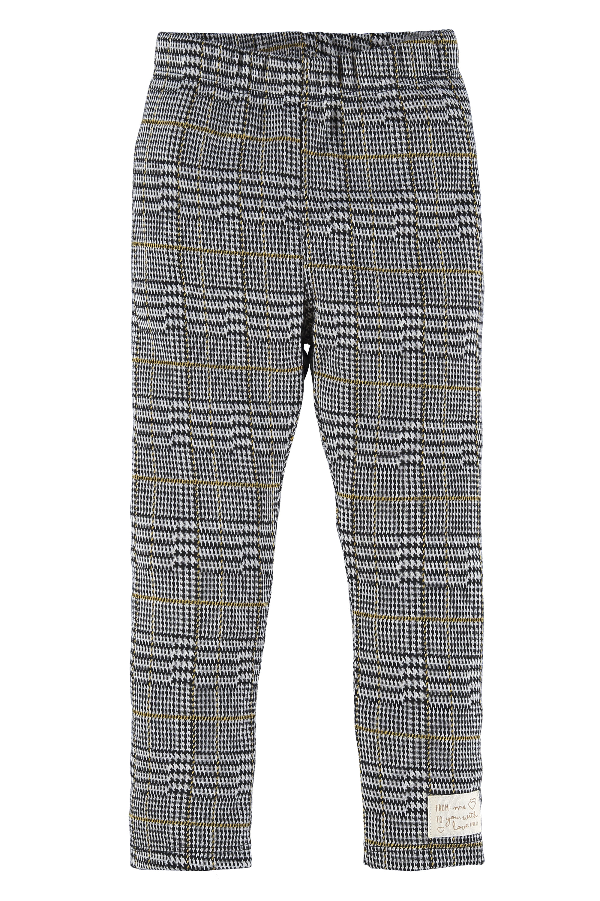 Calça Legging em Malha Xadrez Jacquard Infantil (Preto) Up Baby - Imagem 2
