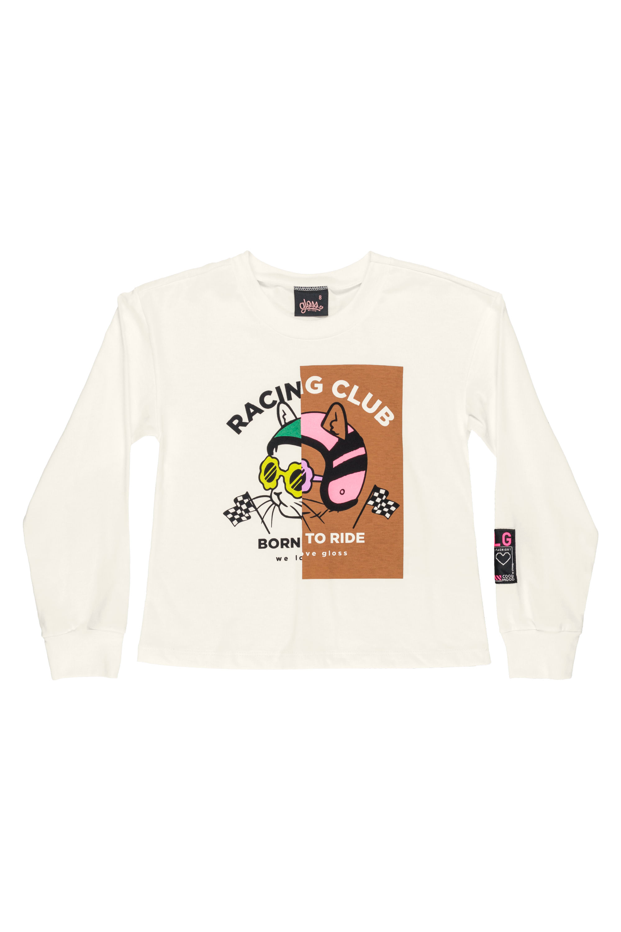 Blusa Manga Longa Cropped Feminina Infantil (Bege) Gloss - Imagem 2