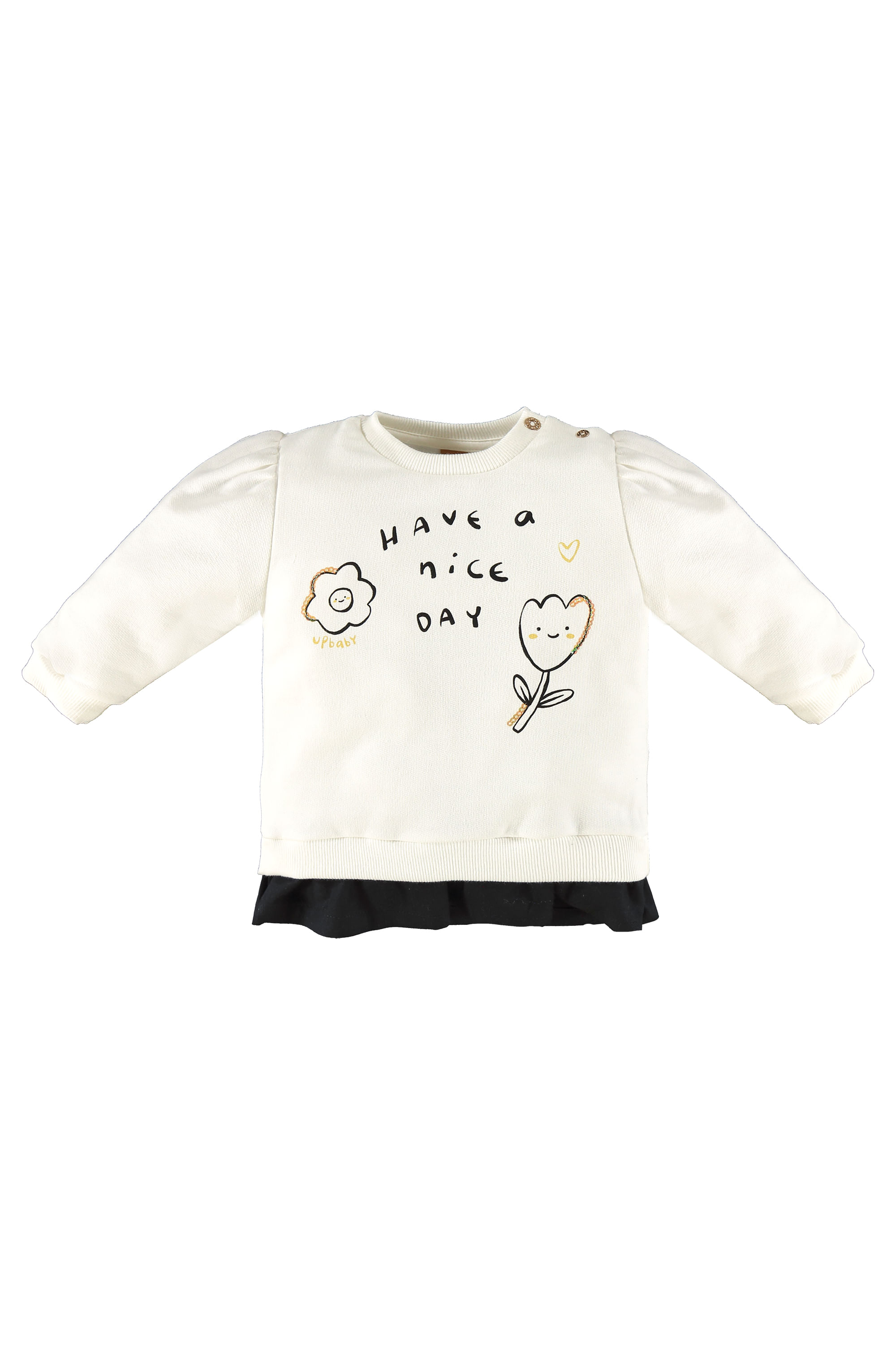 Conjunto com Blusão e Calça Legging para Bebê Menina (Off White) Up Baby - Imagem 2