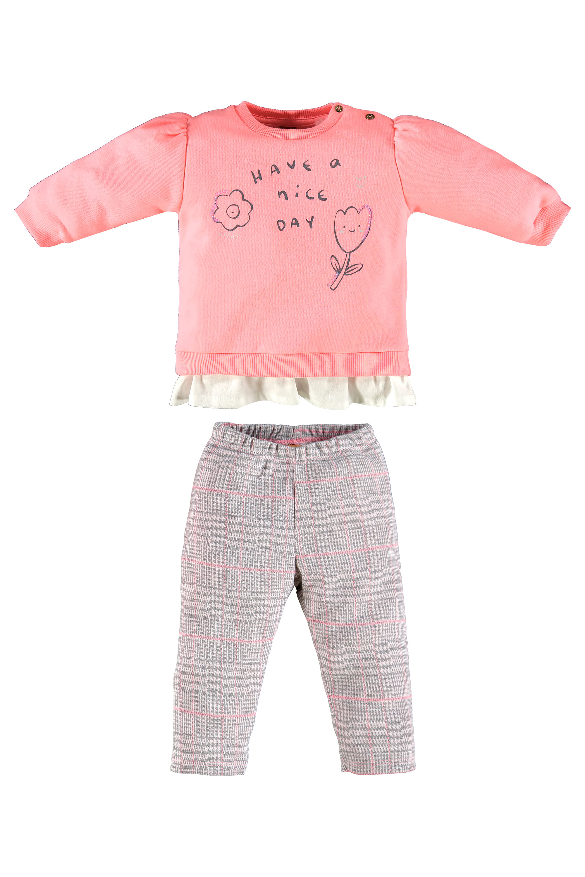 Conjunto com Blusão e Calça Legging para Bebê Menina (Rosa) Up Baby - Imagem 2