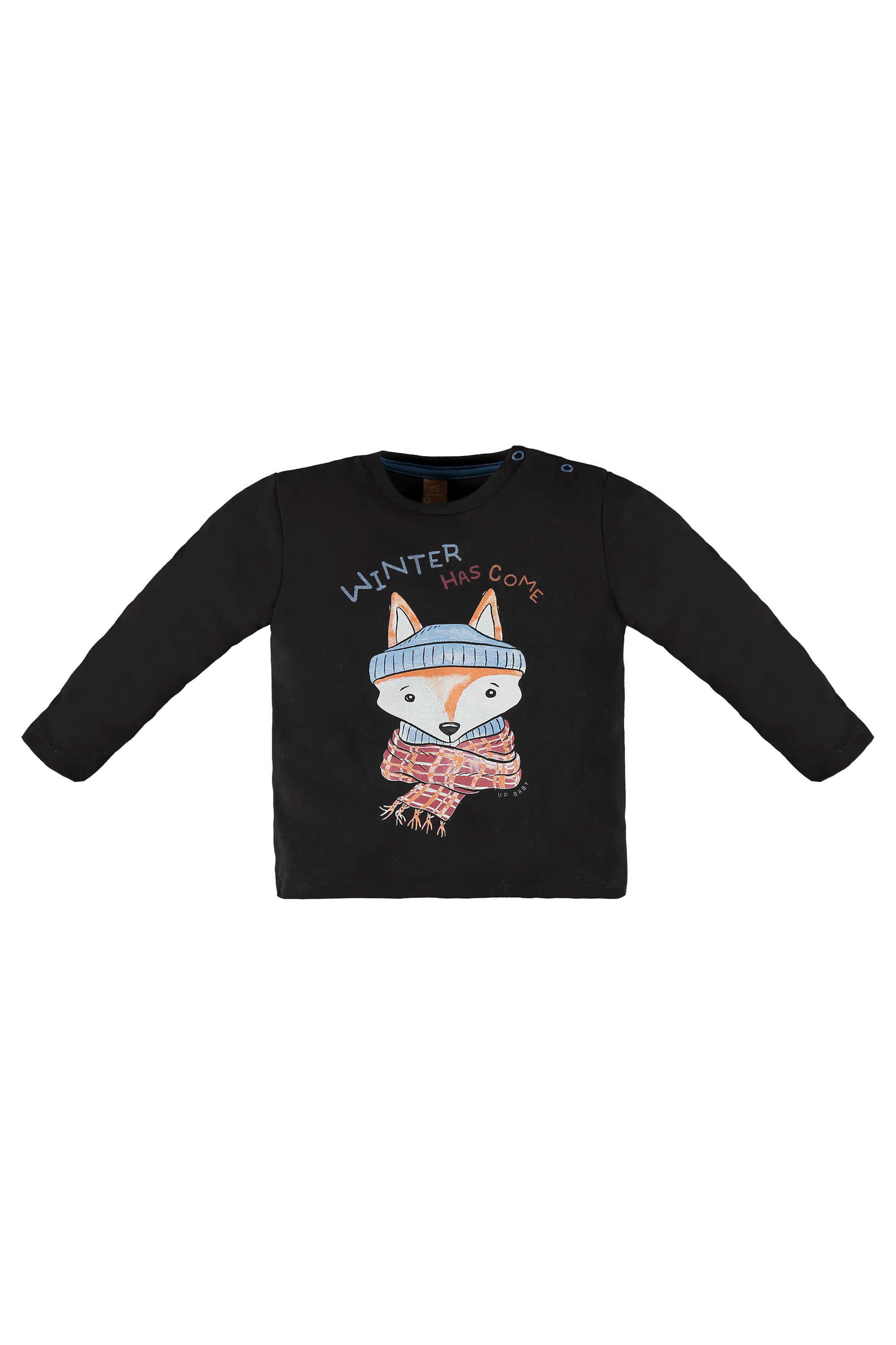 Conjunto de Inverno Raposinha com Camiseta Manga Longa e Calça (Preto) Up Baby - Imagem 2