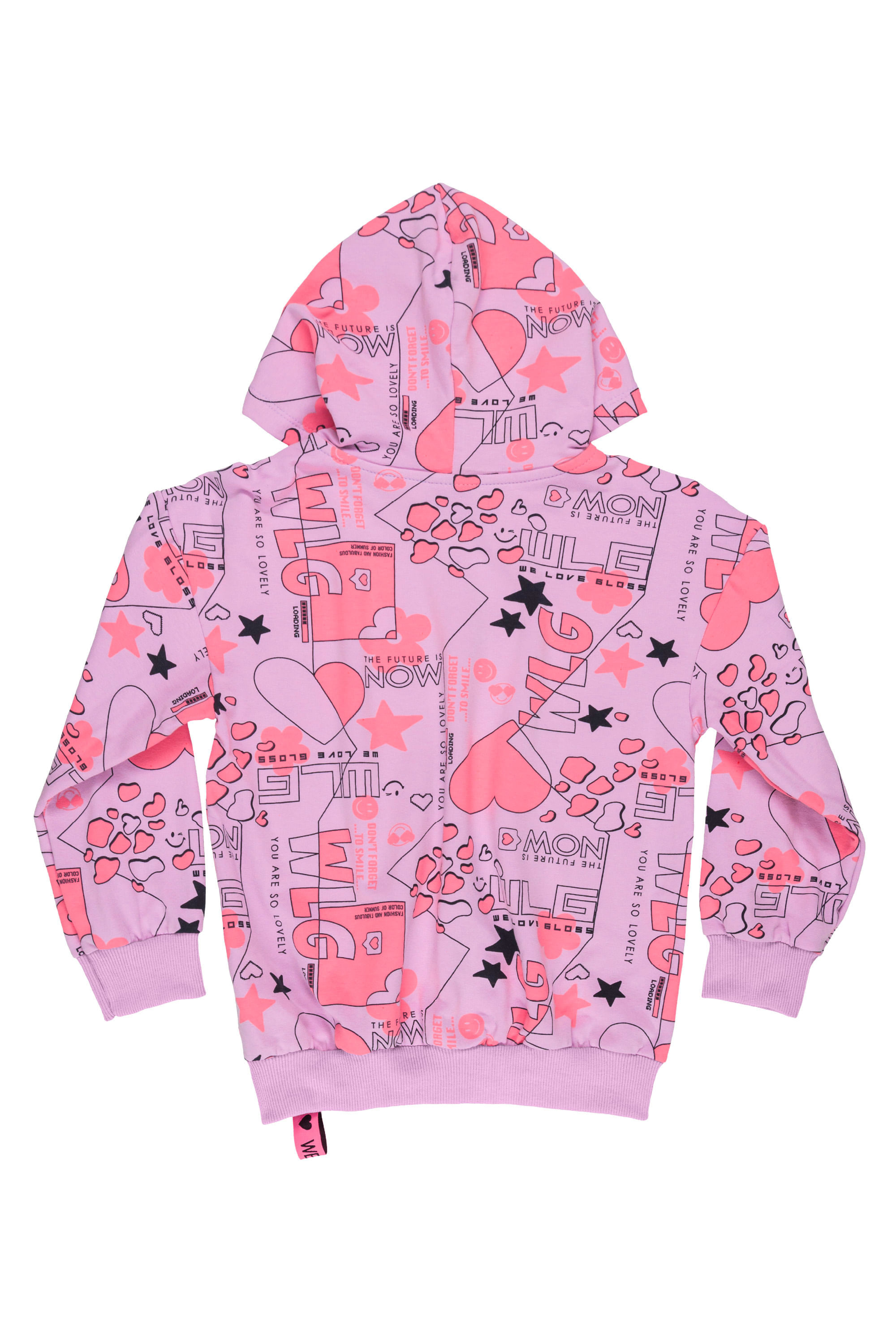 Blusão Infantil Feminino Oversize em Molecotton (Rosa) Gloss - Imagem 4