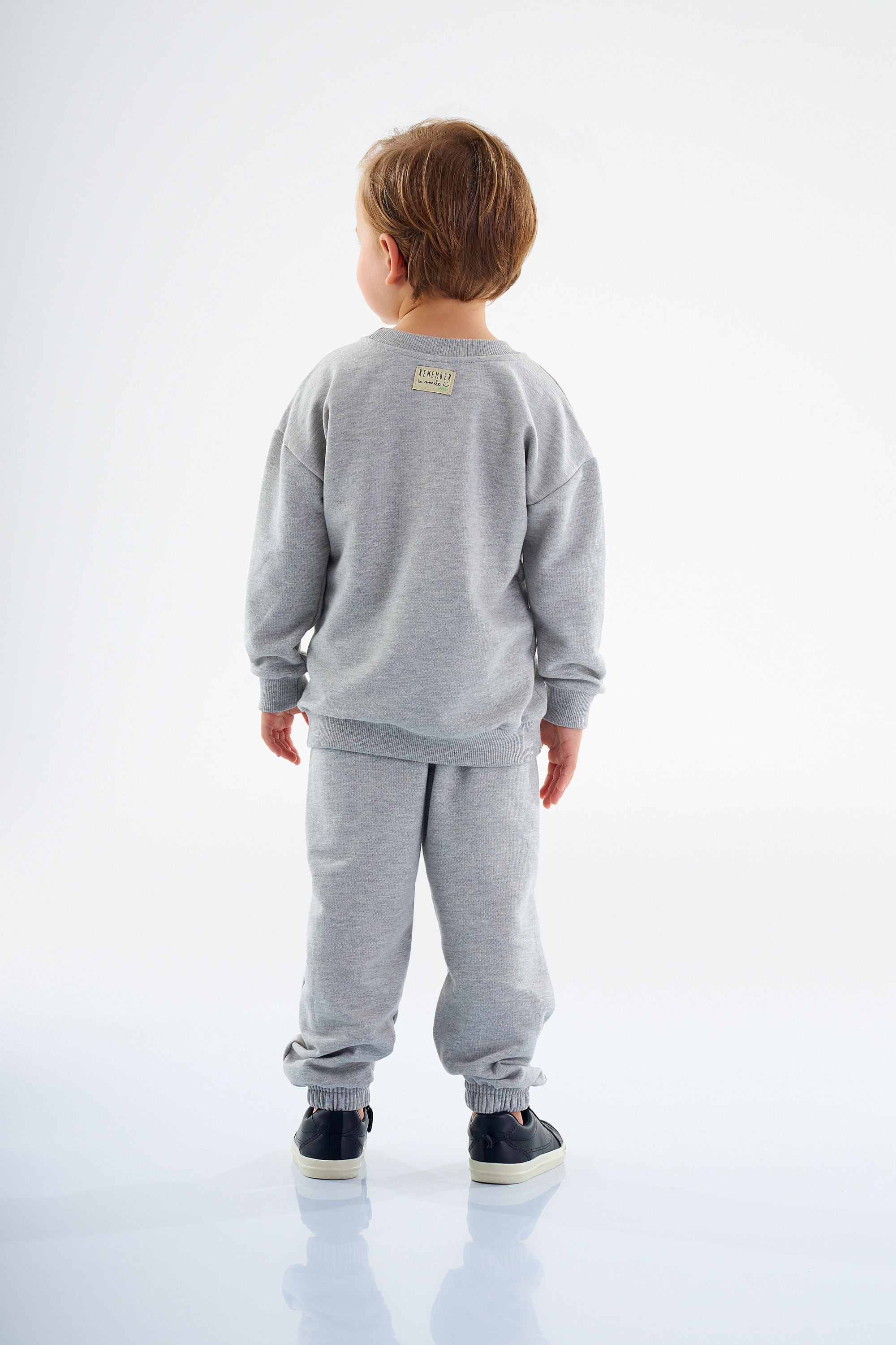 Conjunto Infantil Masculino com Blusão e Calça em Moletom (Cinza) Up Baby - Imagem 5