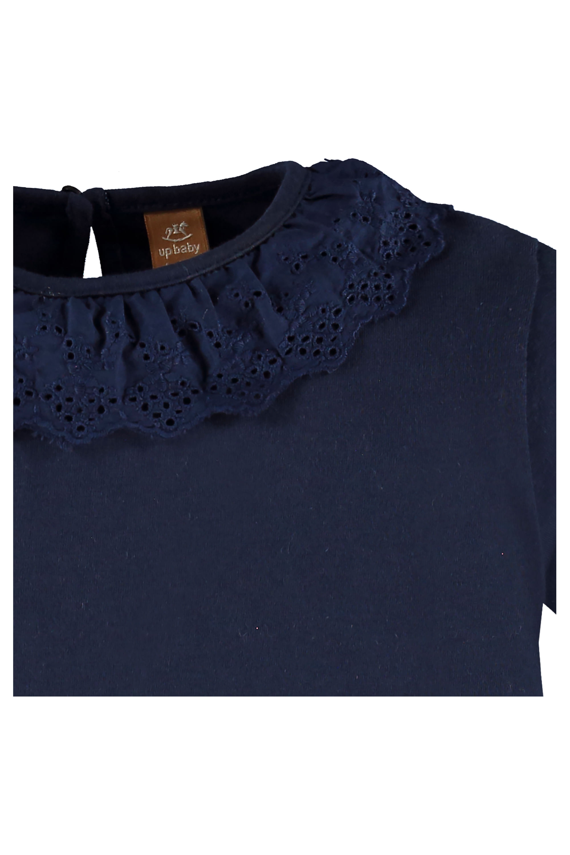 Blusa Manga Longa Infantil Feminina em Meia Malha (Azul escuro) Up Baby - Imagem 4