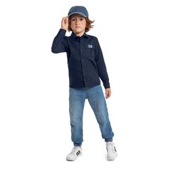 Quimby---Camisa-em-Flanela-Infantil-Masculina-Azul