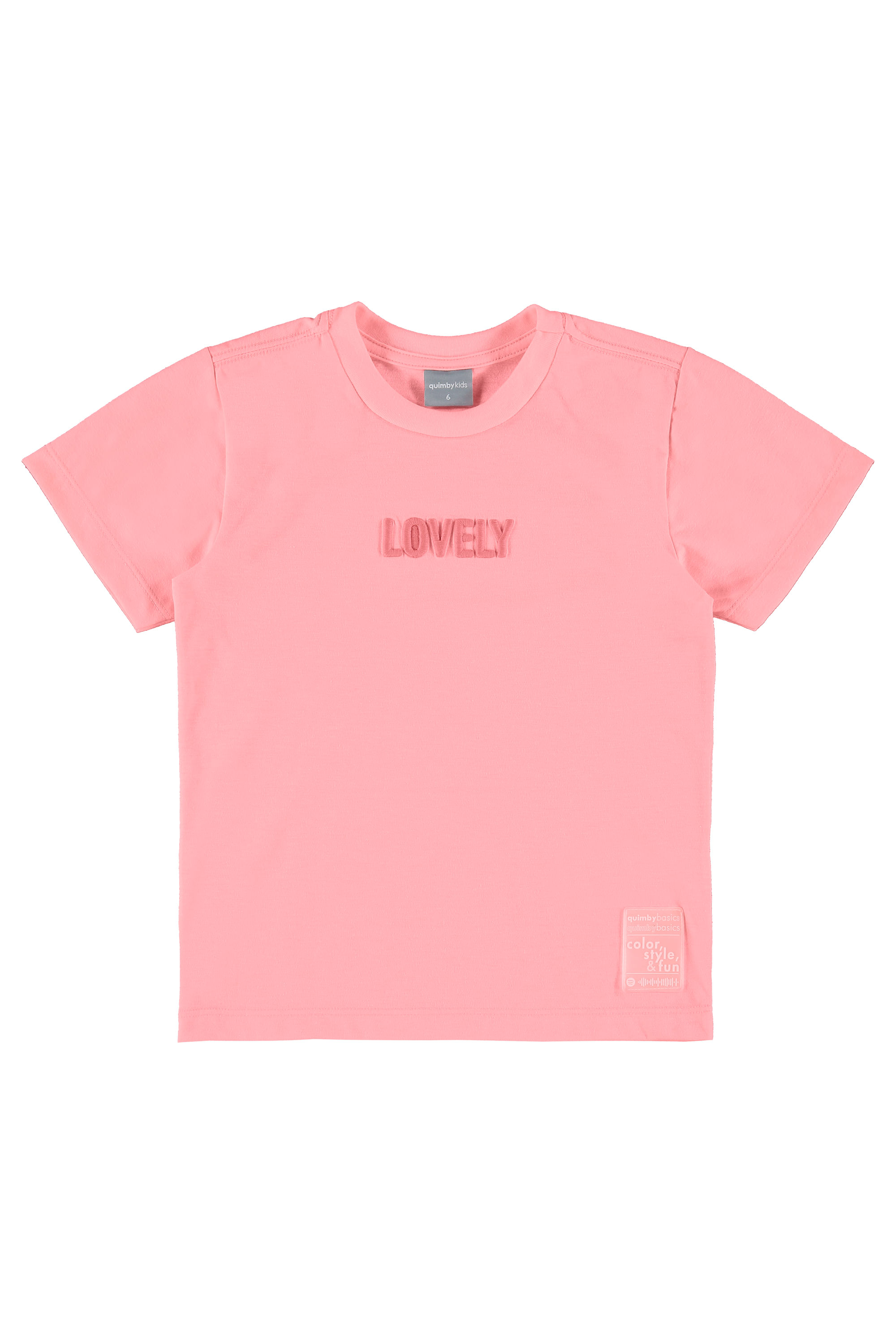 Camiseta Básica Infantil Lovely (Rosa) Quimby