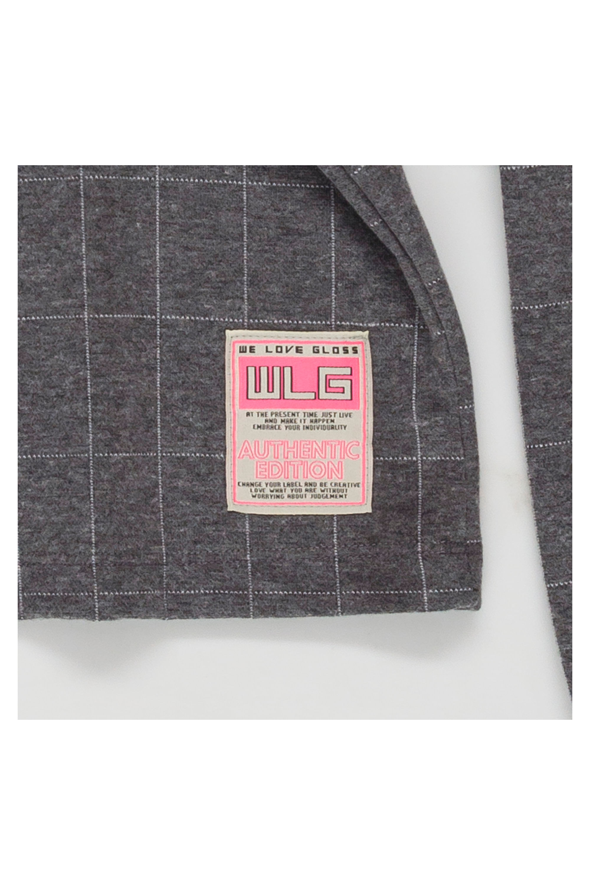 Blusa Cropped em Jacquard Infantil (Cinza Escuro) Gloss - Imagem 4