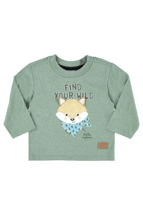 Camiseta Manga Longa Botonê Bebê (Verde) Quimby