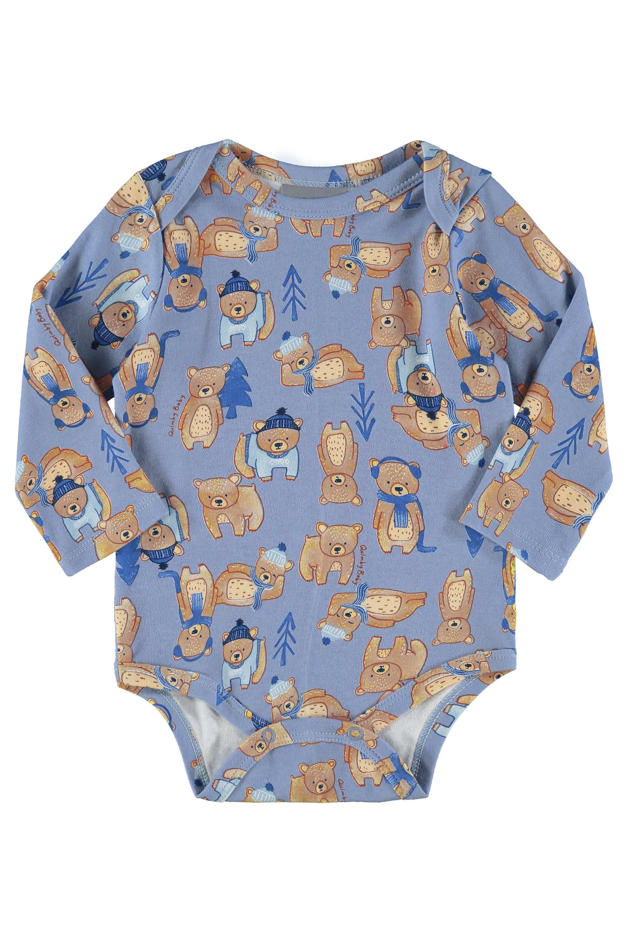 Body Estampado em Suedine (Azul) Quimby