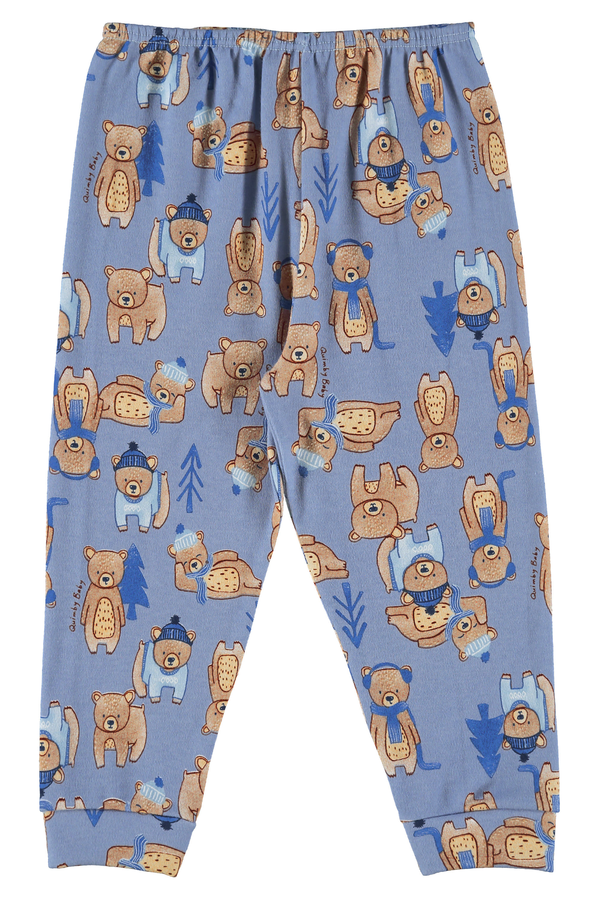 Calça Culote Bebê em Suedine (Azul) Quimby