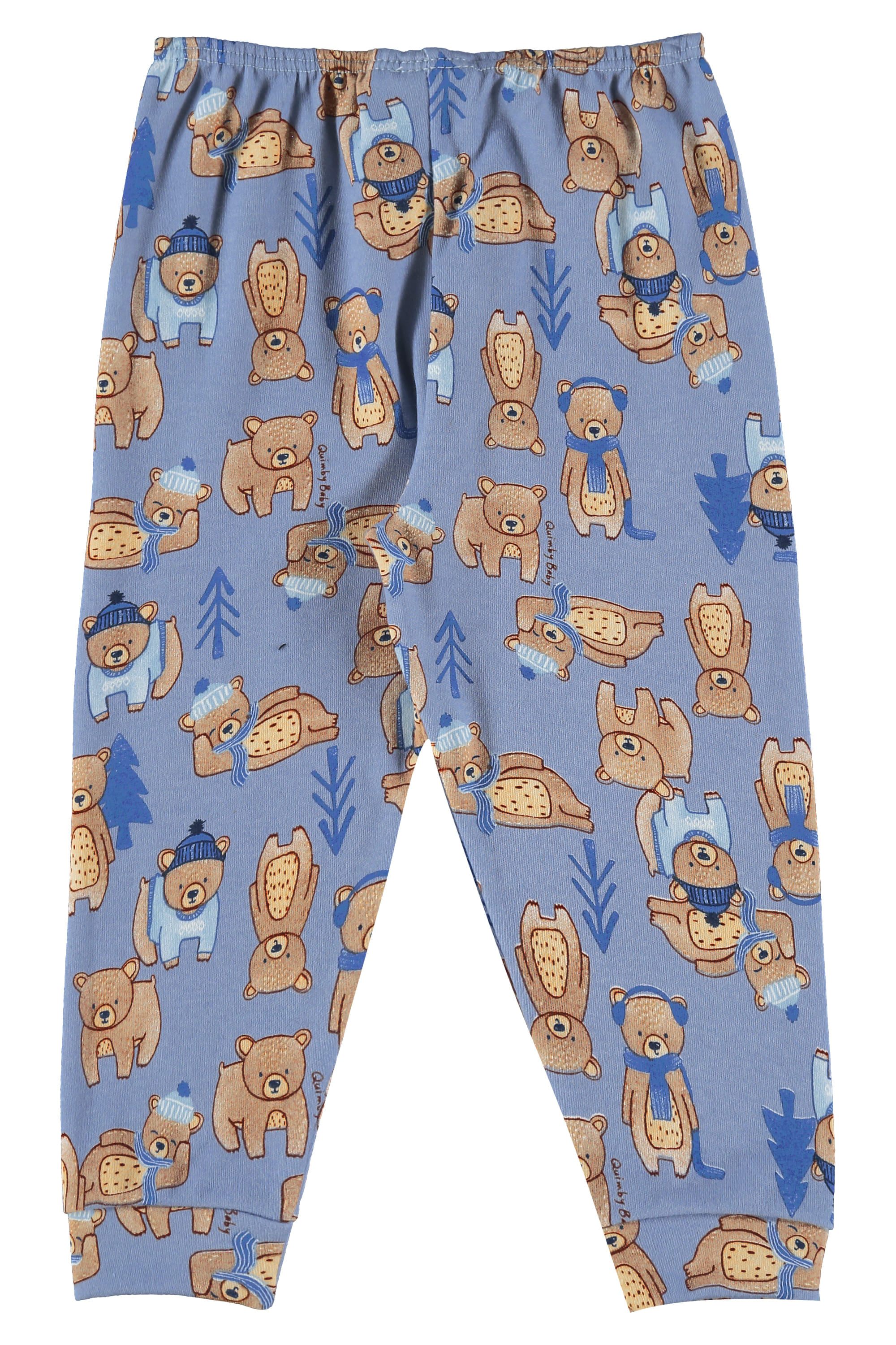 Calça Culote Bebê em Suedine (Azul) Quimby - Imagem 2