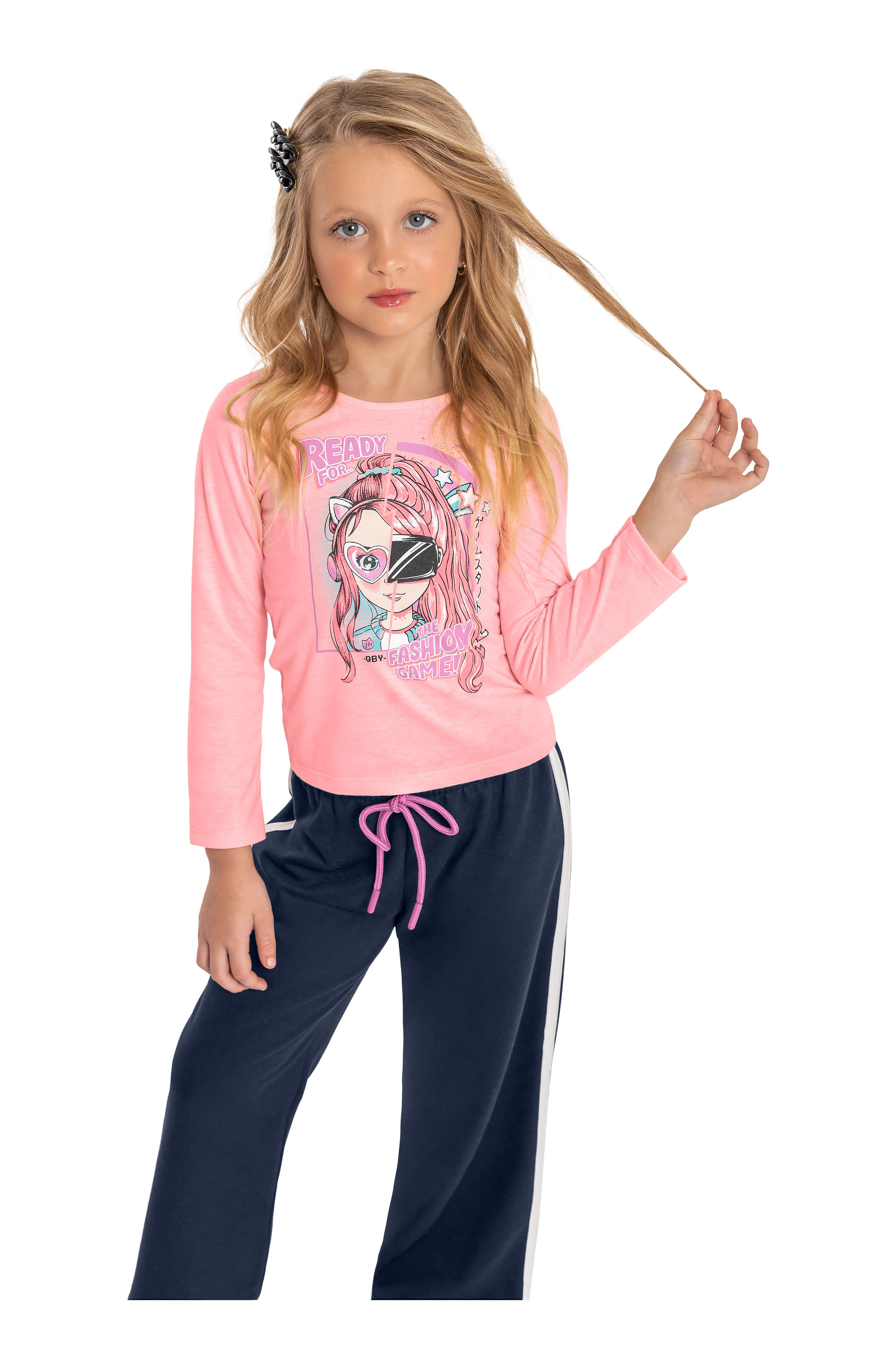 Blusa Infantil para Menina (Rosa Pink) Quimby - Imagem 4