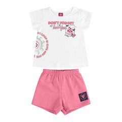 Bee-Loop---Conjunto-para-Bebe-Menina-com-Blusa-Manga-Curta-e-Short-Branco
